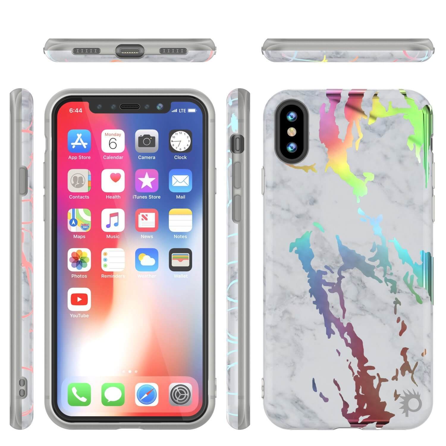 Punkcase iPhone X Marble Case, Protective Full Body Cover W/9H Tempered Glass Screen Protector (Blanco Marmo)