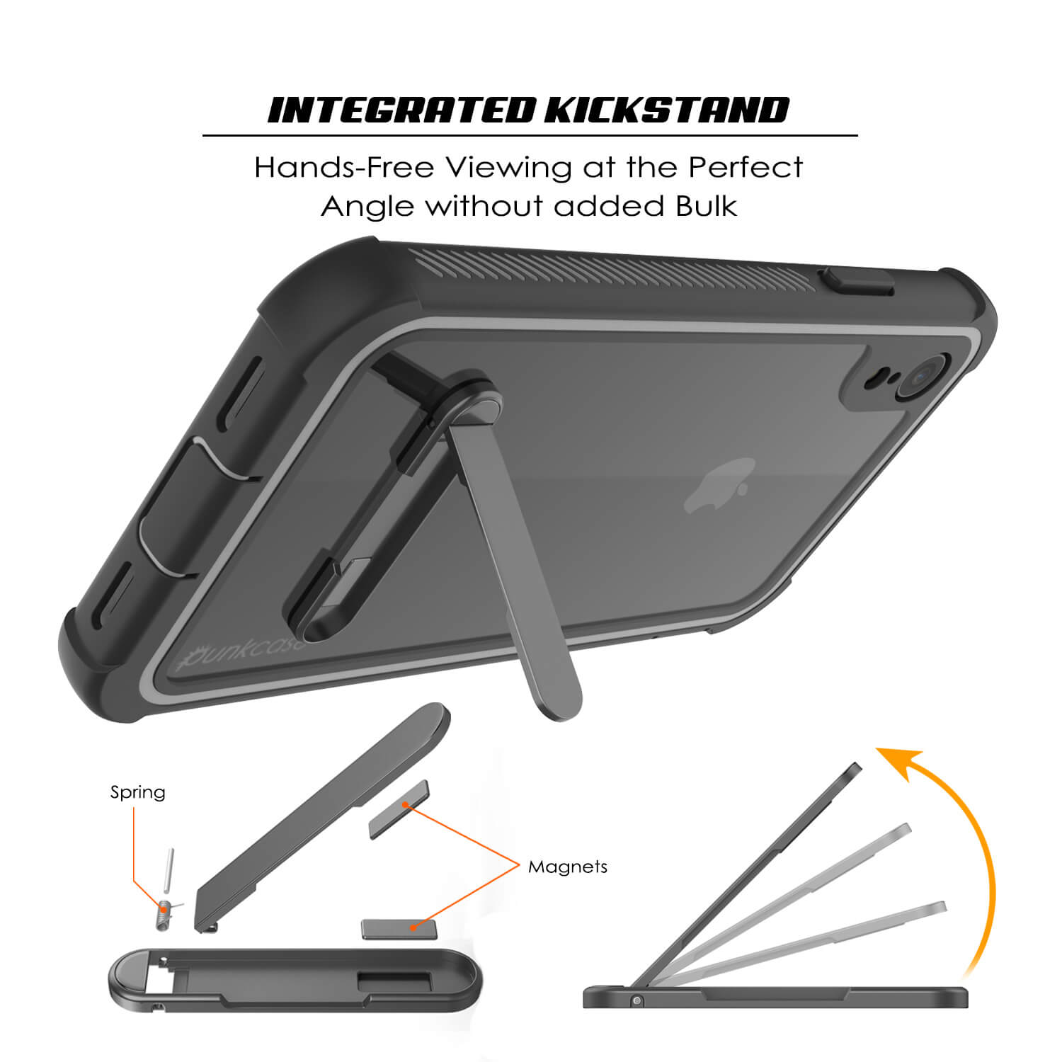 PunkCase iPhone XR Case, [Spartan Series] Clear Rugged Heavy Duty Cover W/Built in Screen Protector [Light-Blue]