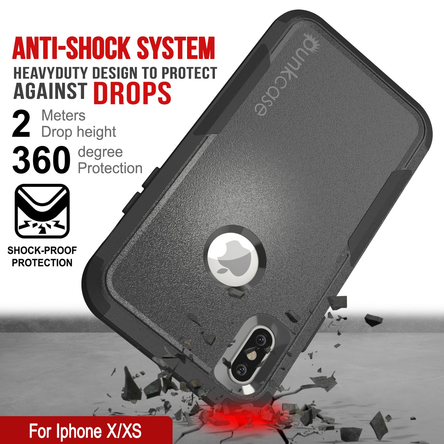 Punkcase for iPhone XS Belt Clip Multilayer Holster Case [Patron Series] [Black]