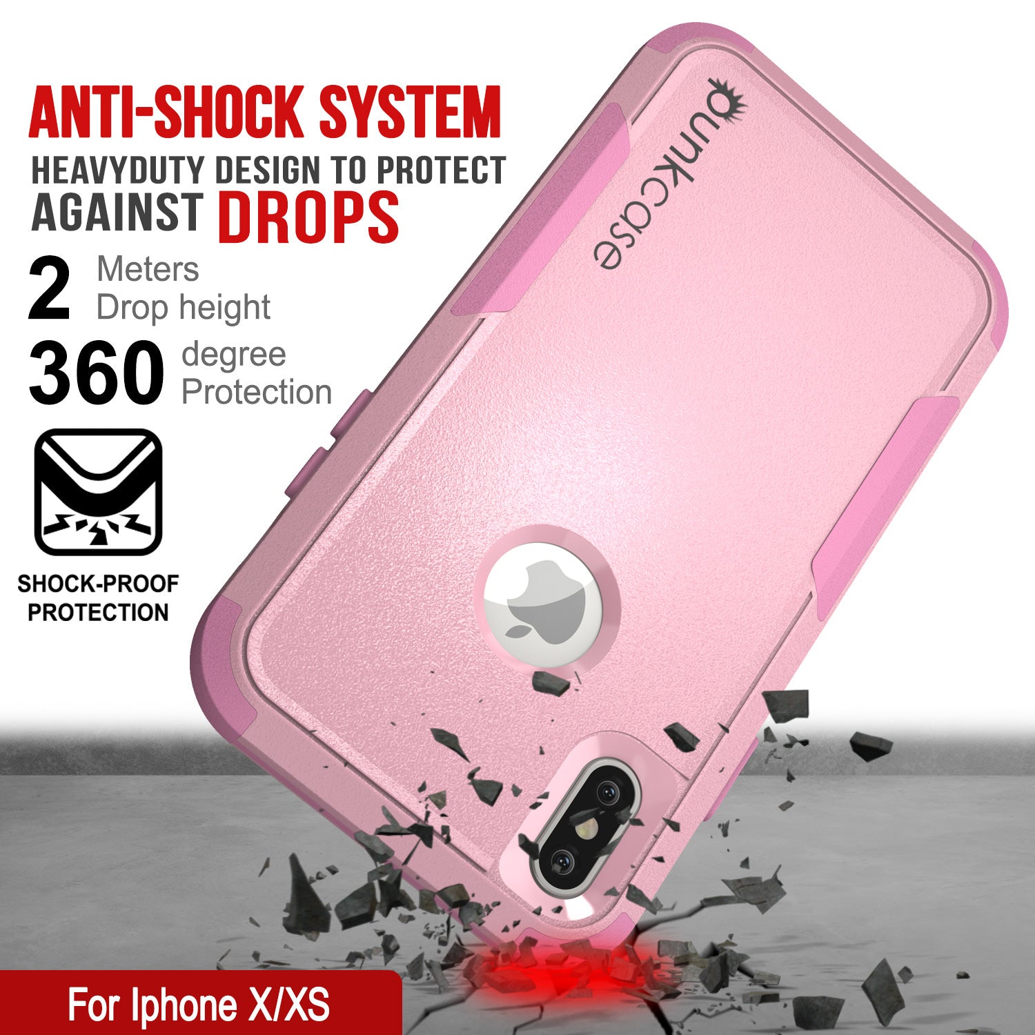 Punkcase for iPhone X Belt Clip Multilayer Holster Case [Patron Series] [Pink]