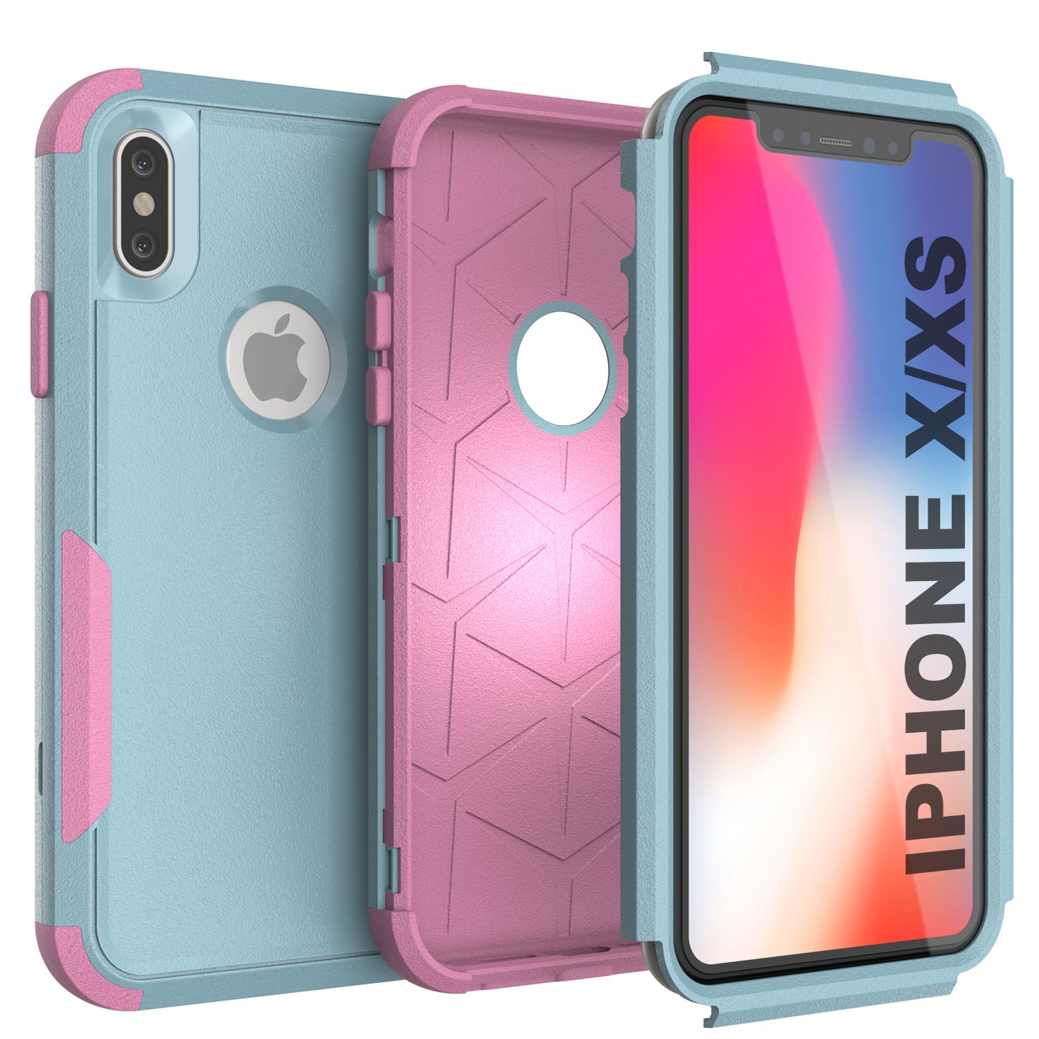 Punkcase for iPhone X Belt Clip Multilayer Holster Case [Patron Series] [Mint-Pink]