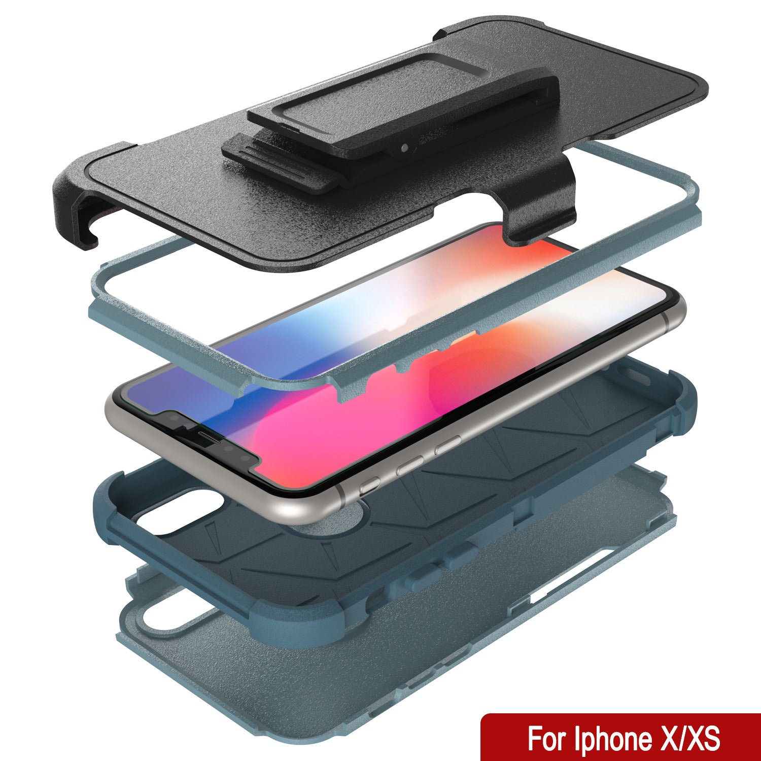 Punkcase for iPhone X Belt Clip Multilayer Holster Case [Patron Series] [Mint]