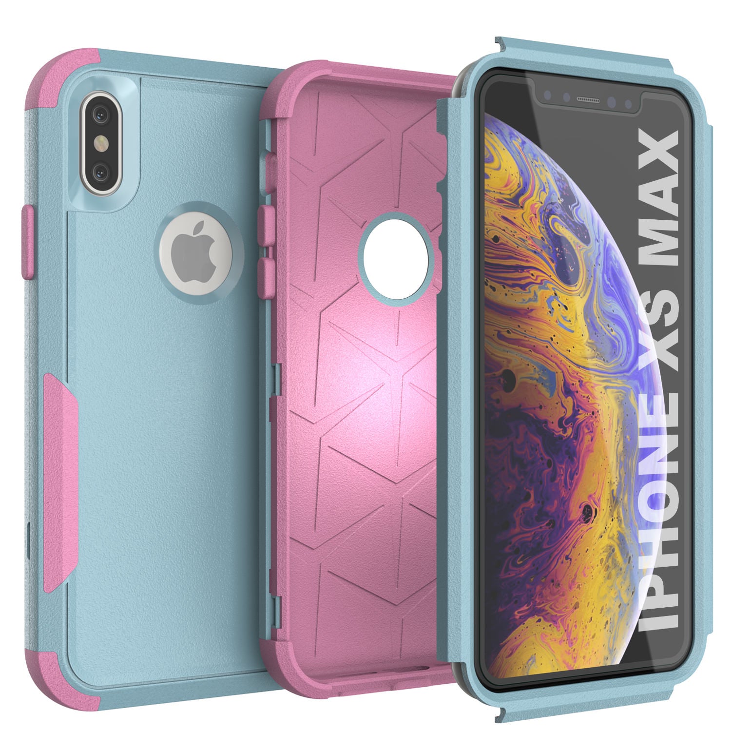 Punkcase for iPhone XS Max Belt Clip Multilayer Holster Case [Patron Series] [Mint-Pink]