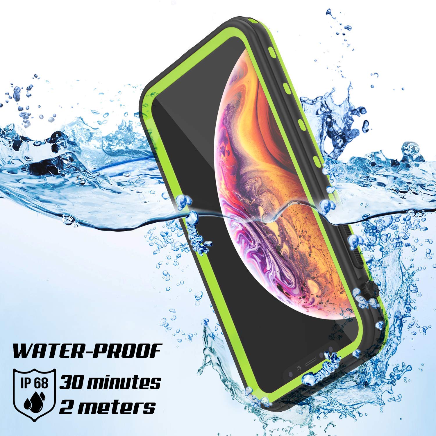 iPhone XS Waterproof Case, Punkcase [KickStud Series] Armor Cover [Green]