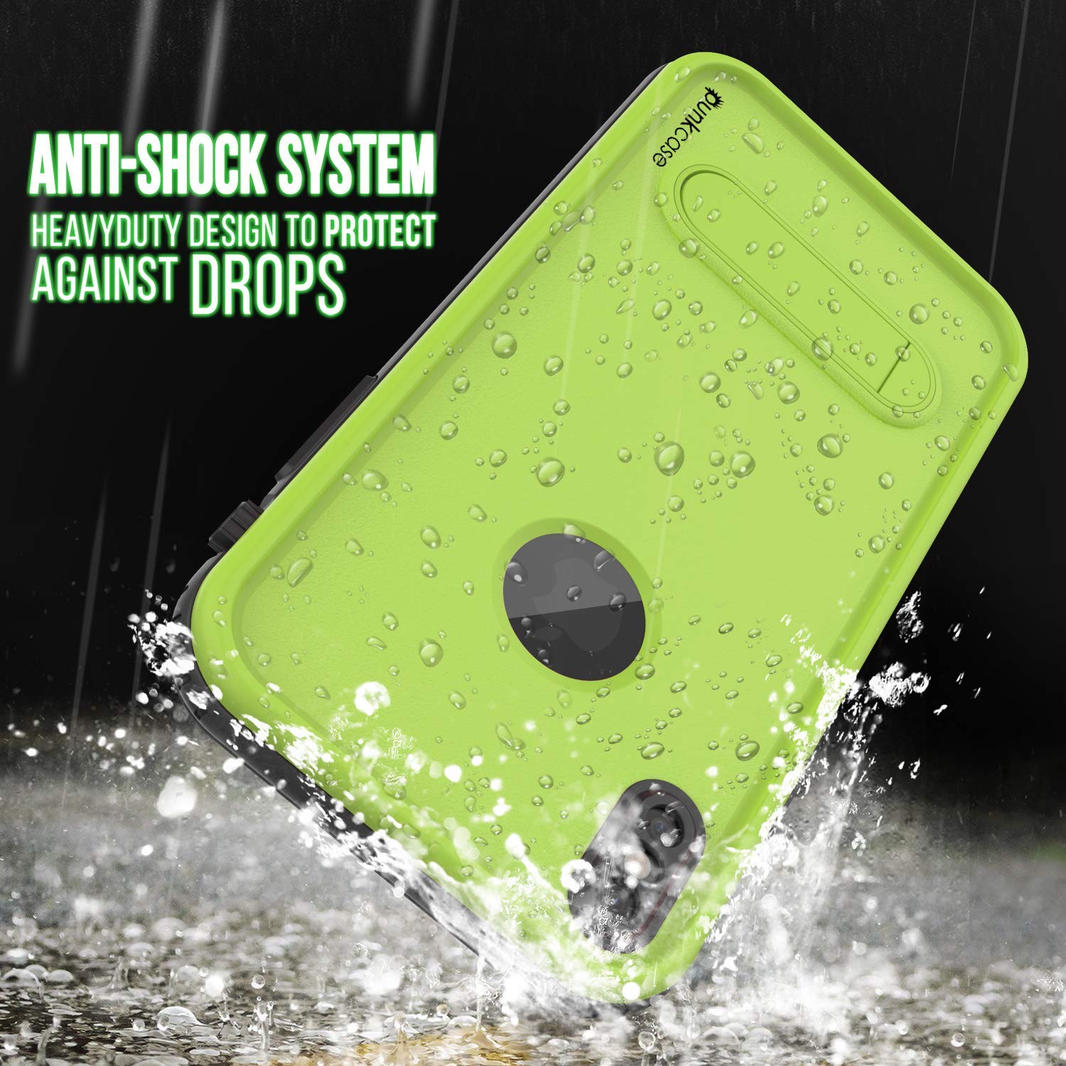 iPhone XS Waterproof Case, Punkcase [KickStud Series] Armor Cover [Green]