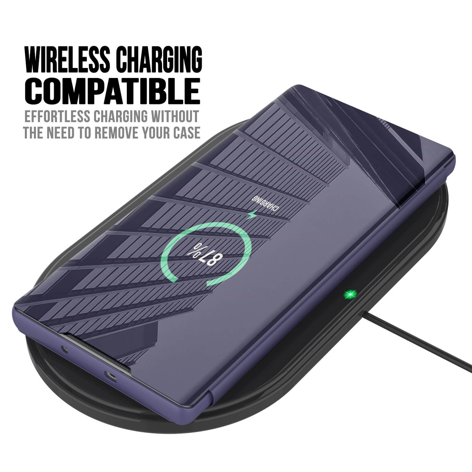 Punkcase Galaxy Note 20 Ultra Reflector Case Protective Flip Cover [Purple]