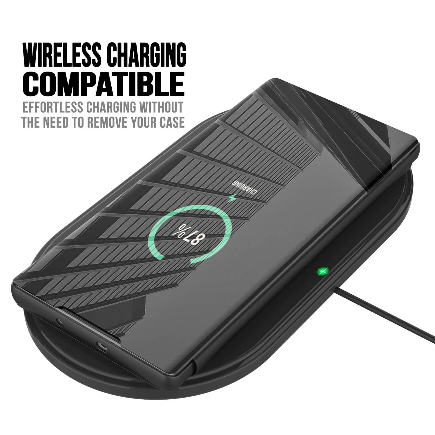 Punkcase Note 10+ Plus Reflector Case Protective Flip Cover [Black]