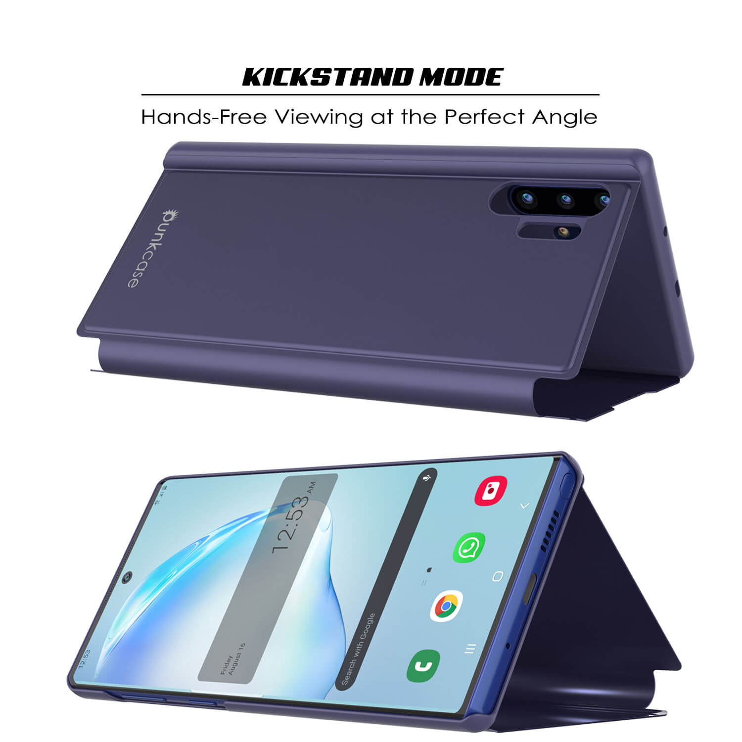 Punkcase Note 10+ Plus Reflector Case Protective Flip Cover [Purple]