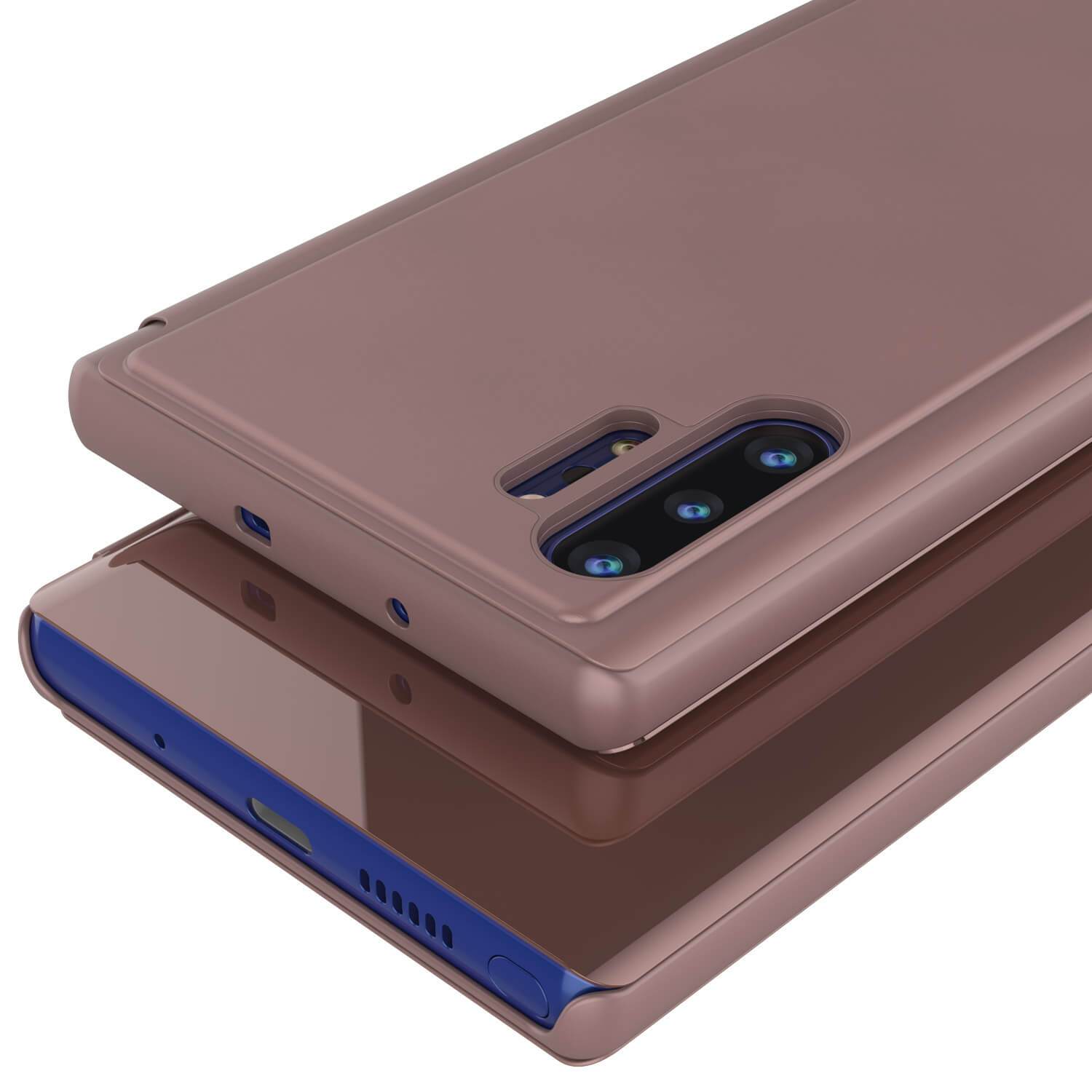 Punkcase Galaxy Note 20 Ultra Reflector Case Protective Flip Cover [Rose]