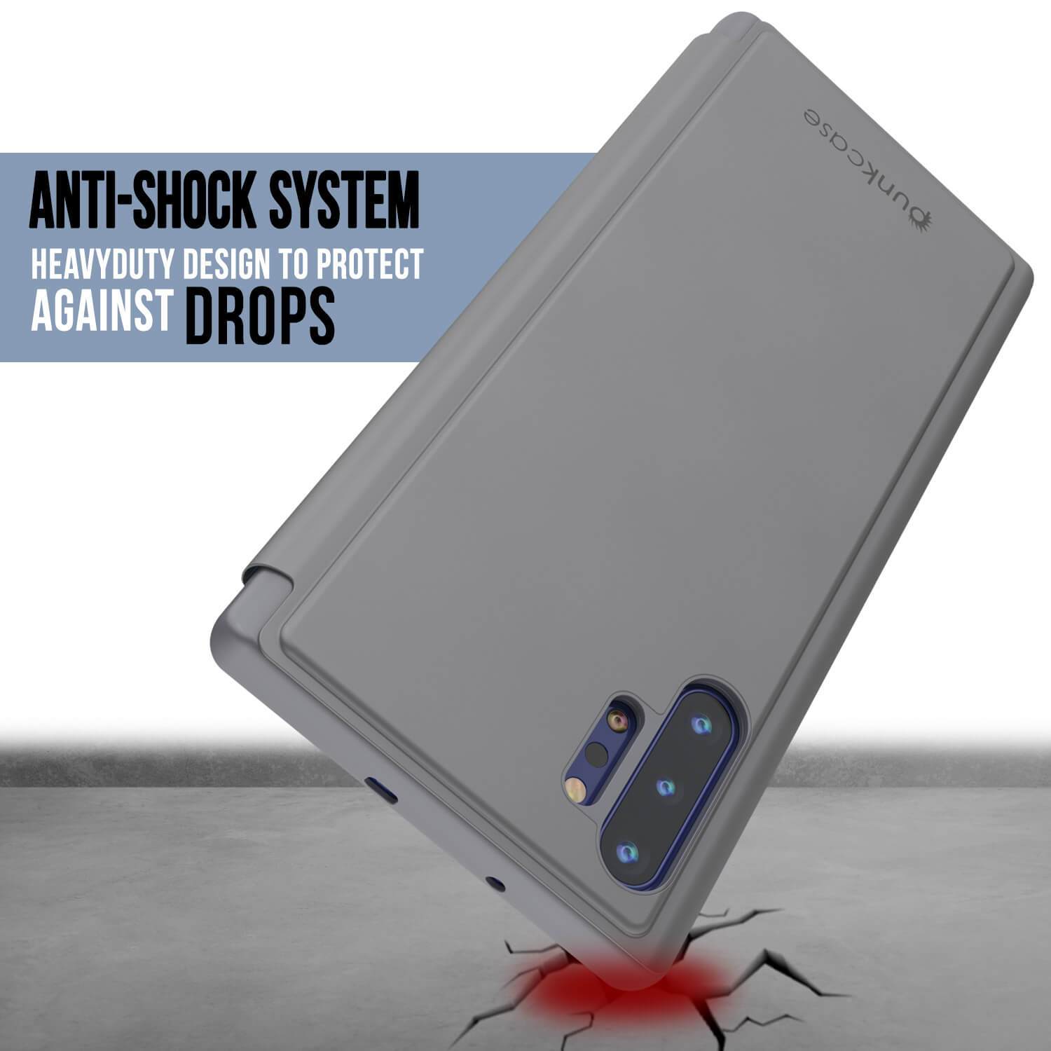 Punkcase Galaxy Note 20 Ultra Reflector Case Protective Flip Cover [Silver]