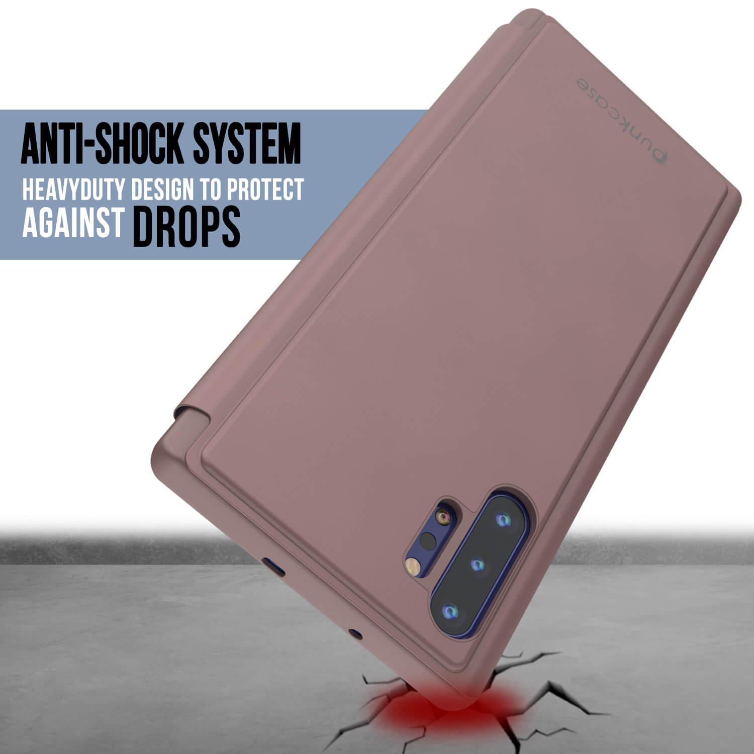 Punkcase Note 10+ Plus Reflector Case Protective Flip Cover [Rose]