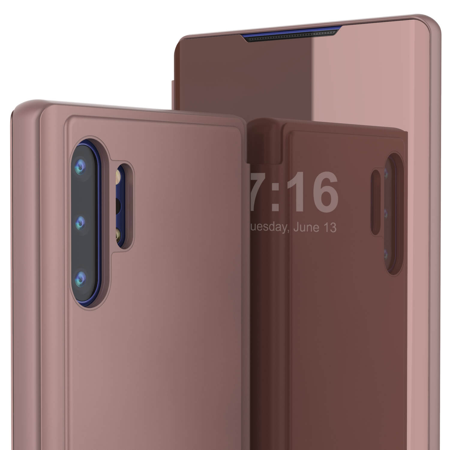 Punkcase Note 10+ Plus Reflector Case Protective Flip Cover [Rose]