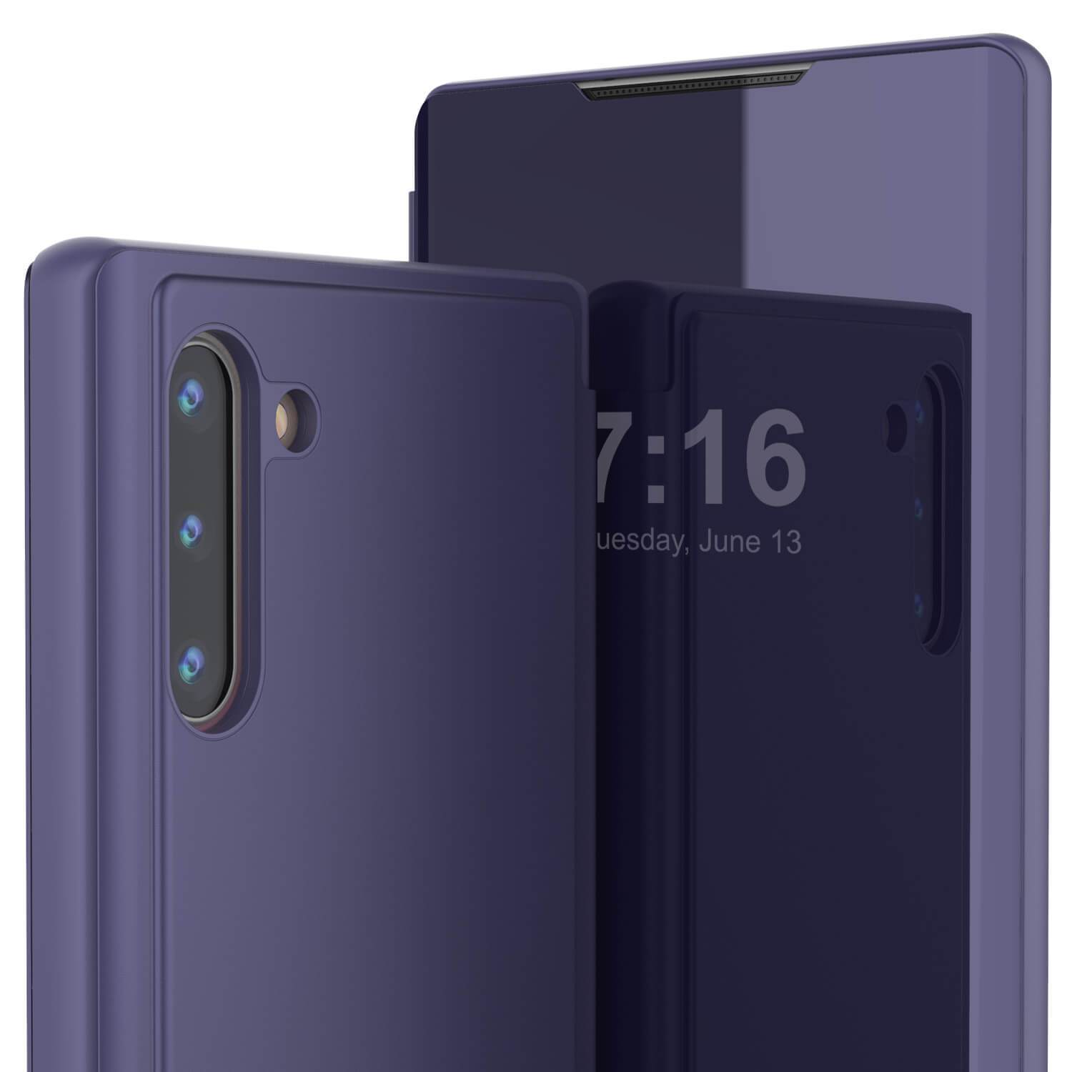 Punkcase Galaxy Note 20 Reflector Case Protective Flip Cover [Purple]