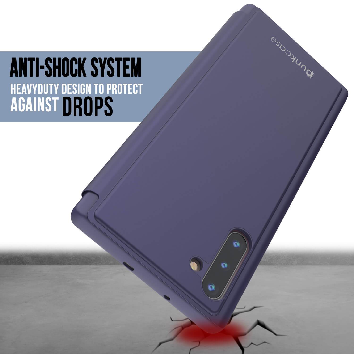 Punkcase Galaxy Note 20 Reflector Case Protective Flip Cover [Purple]