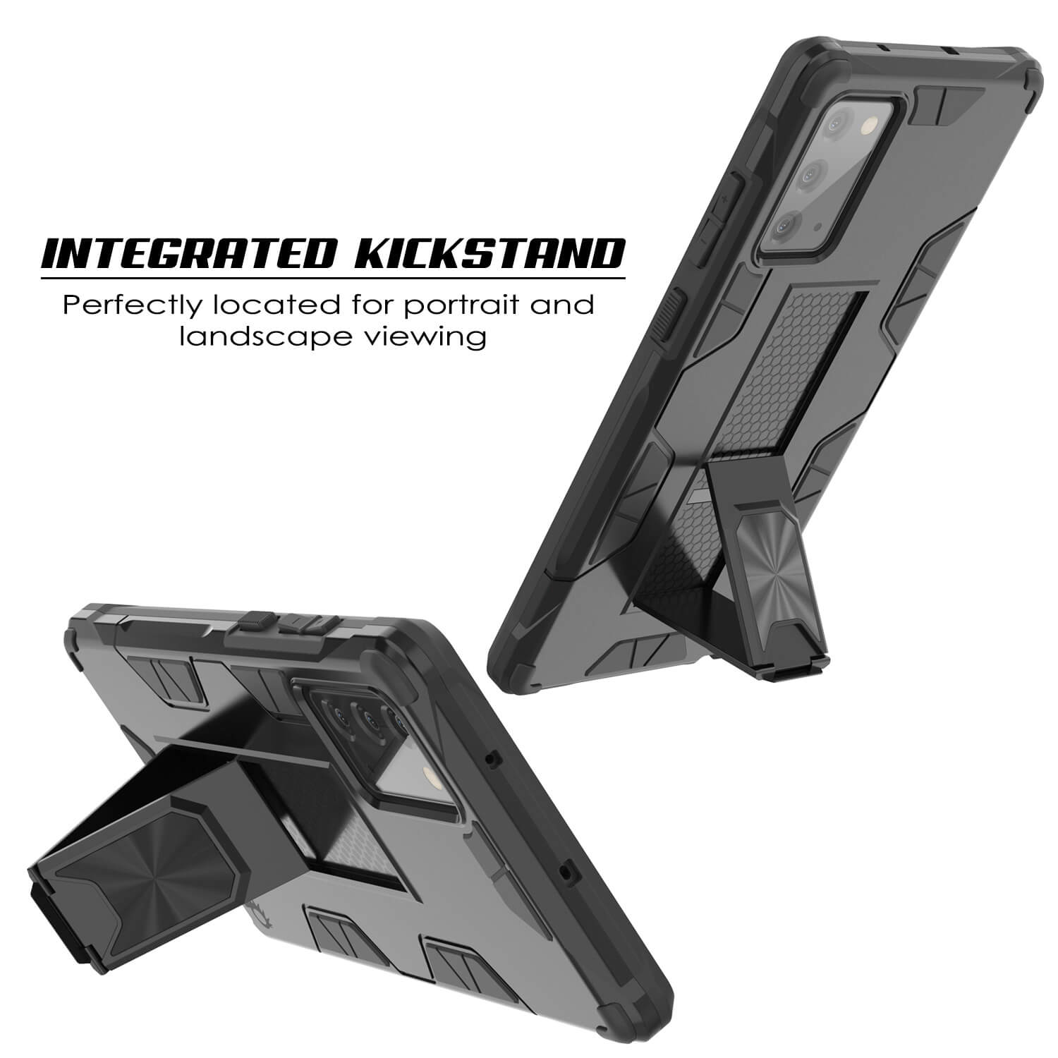 Punkcase Note 20 Case [ArmorShield Series] Military Style Protective Dual Layer Case Black