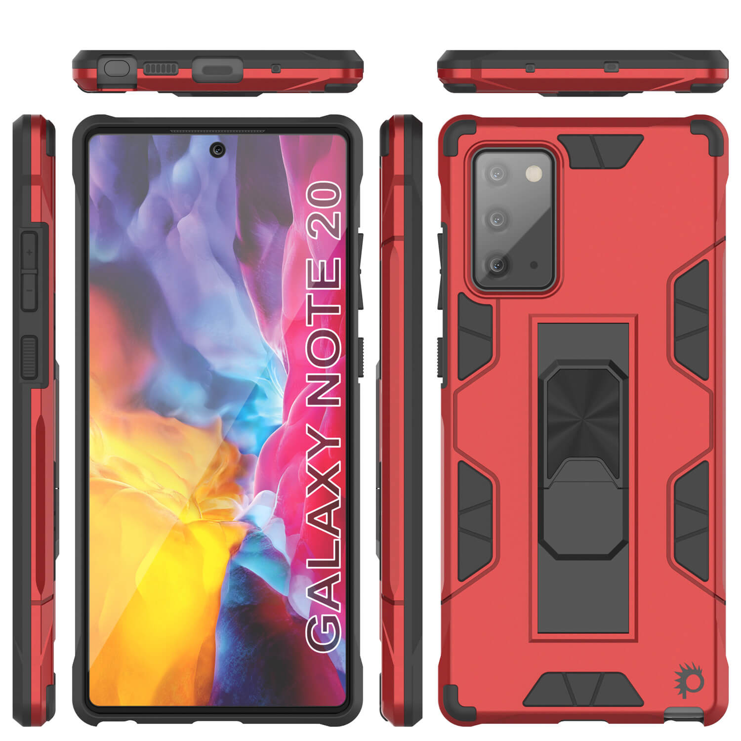 Punkcase Note 20 Case [ArmorShield Series] Military Style Protective Dual Layer Case Red