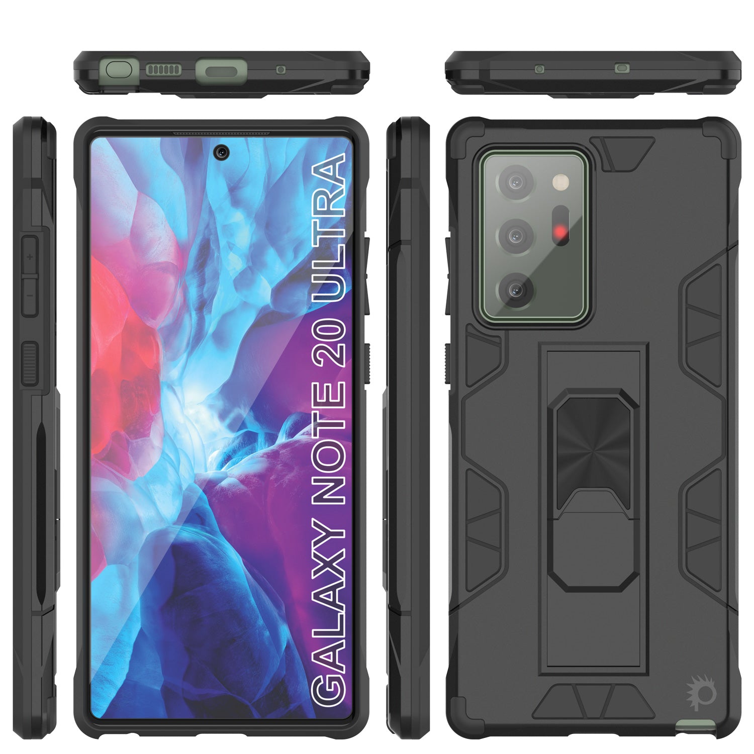 Punkcase Note 20 Ultra Case [ArmorShield Series] Military Style Protective Dual Layer Case Black