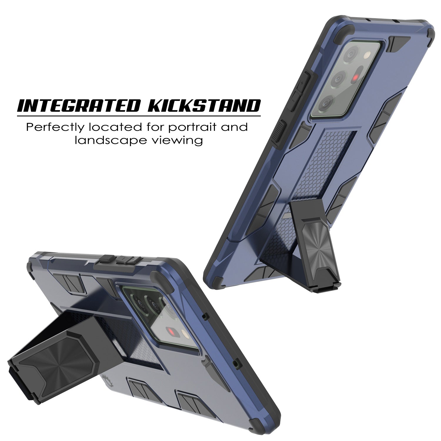 Punkcase Note 20 Ultra Case [ArmorShield Series] Military Style Protective Dual Layer Case Navy-Blue