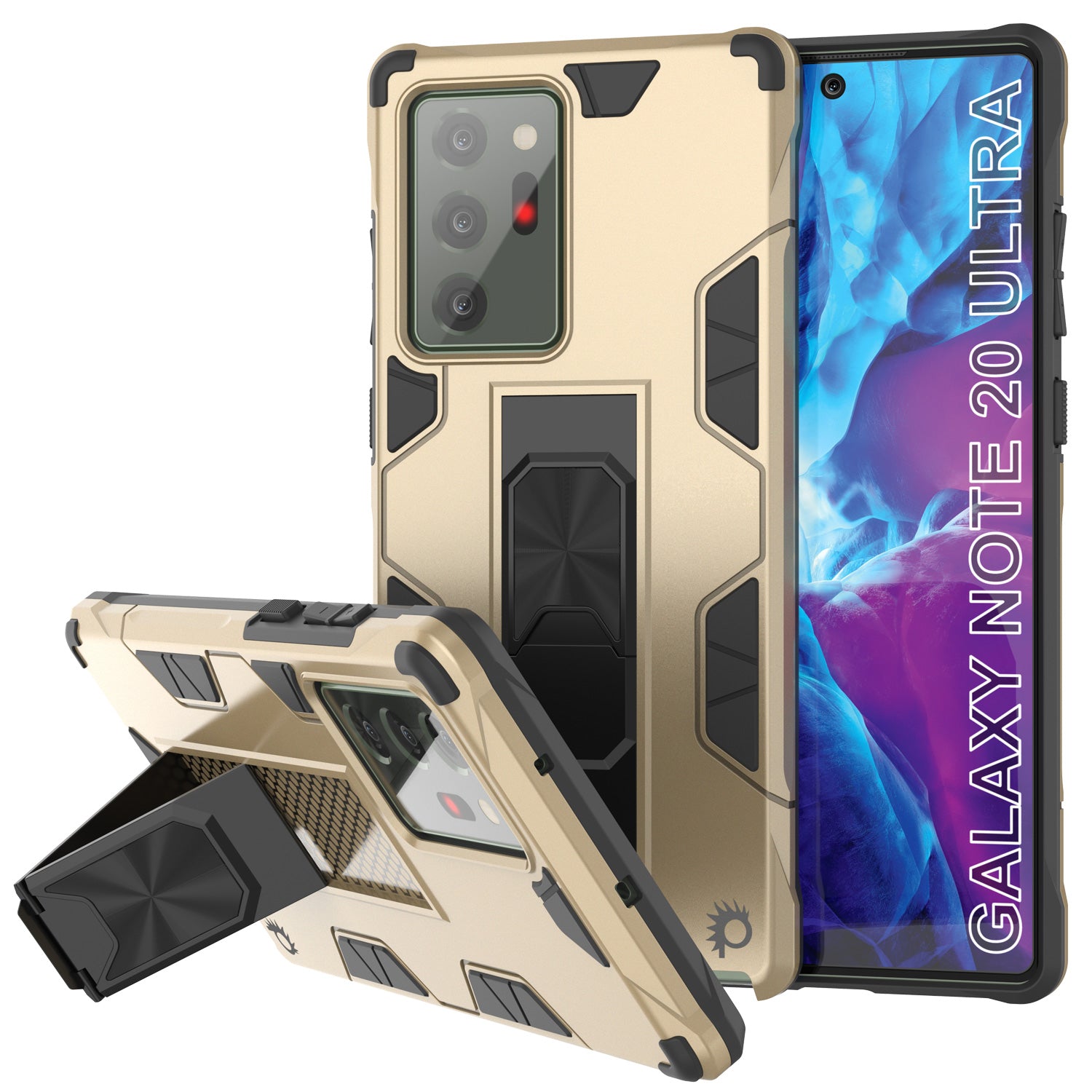 Punkcase Note 20 Ultra Case [ArmorShield Series] Military Style Protective Dual Layer Case Gold
