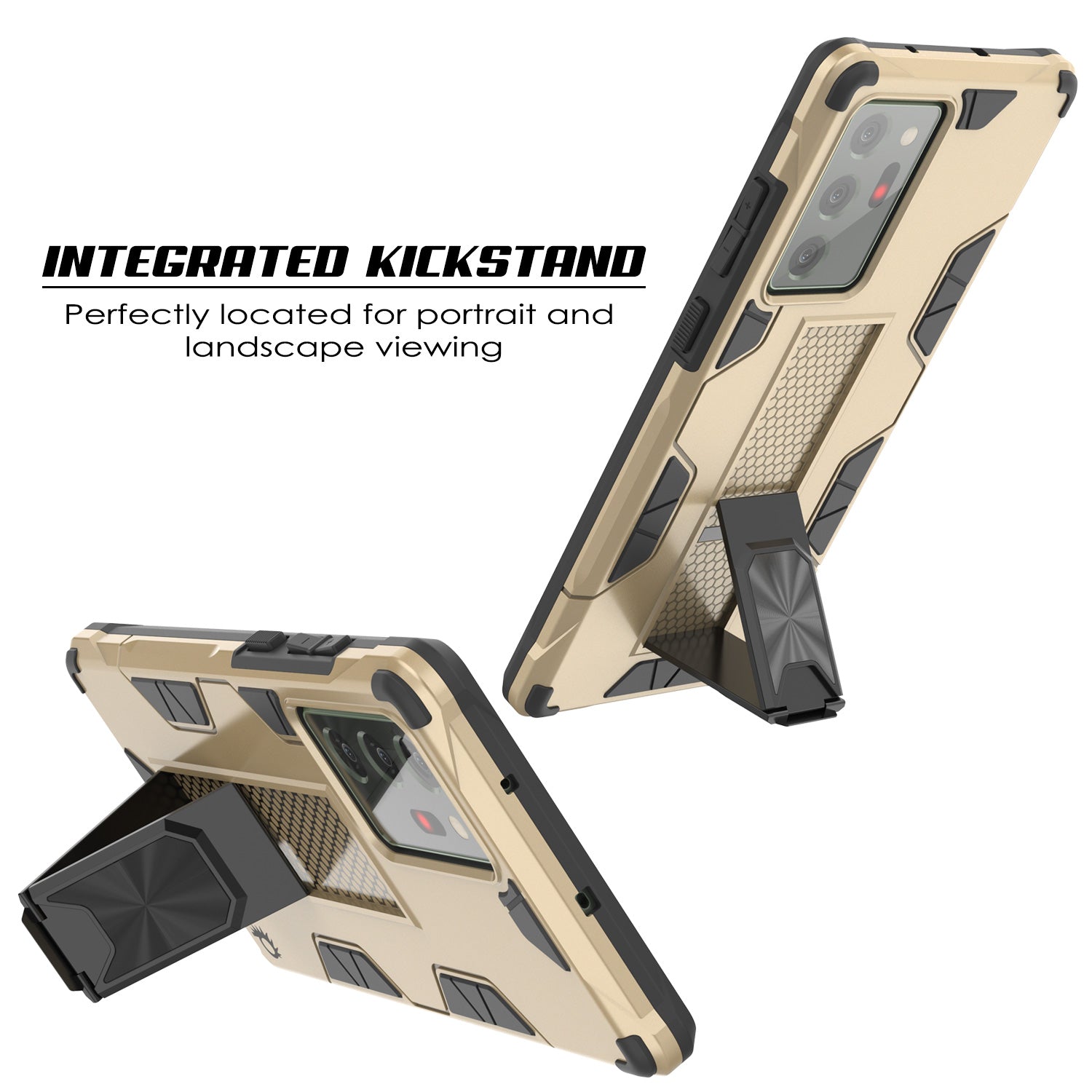 Punkcase Note 20 Ultra Case [ArmorShield Series] Military Style Protective Dual Layer Case Gold