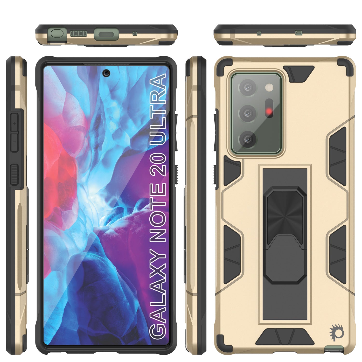 Punkcase Note 20 Ultra Case [ArmorShield Series] Military Style Protective Dual Layer Case Gold