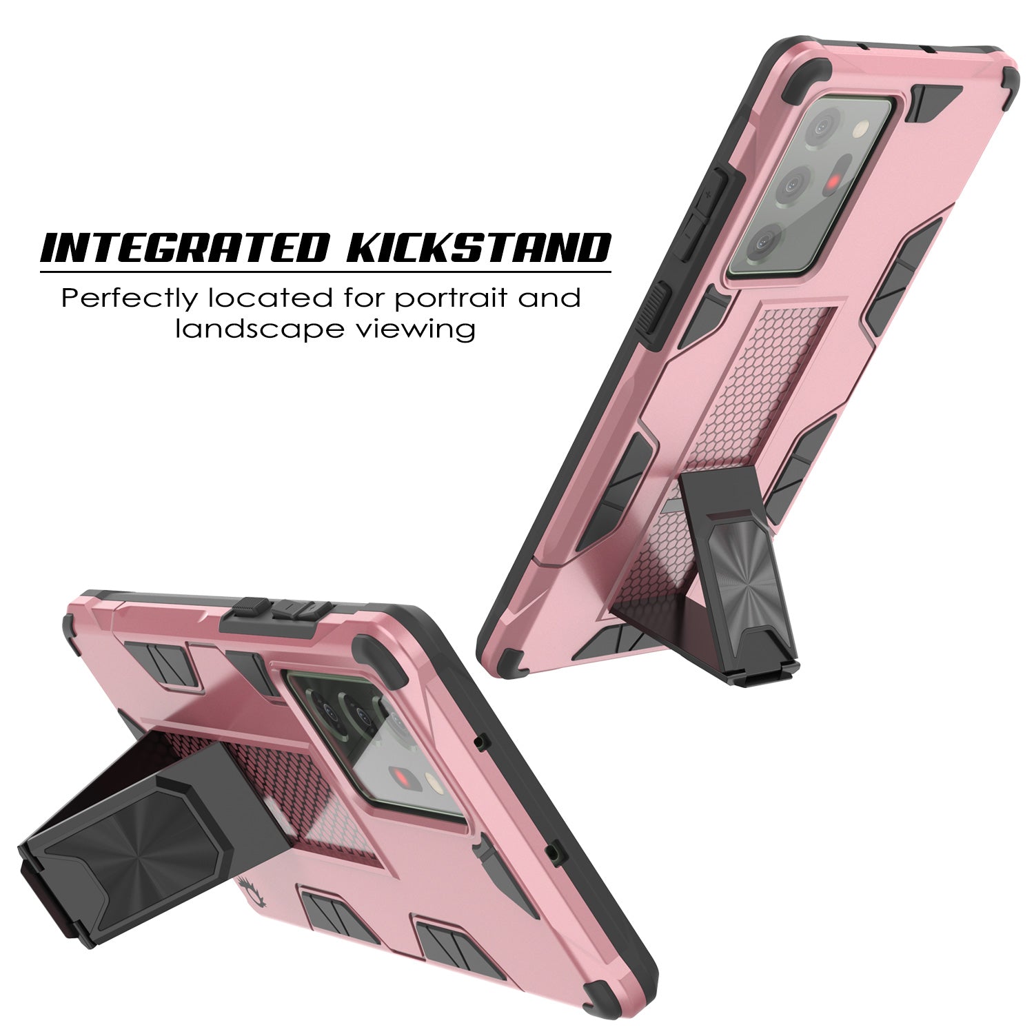 Punkcase Note 20 Ultra Case [ArmorShield Series] Military Style Protective Dual Layer Case Rose-Gold