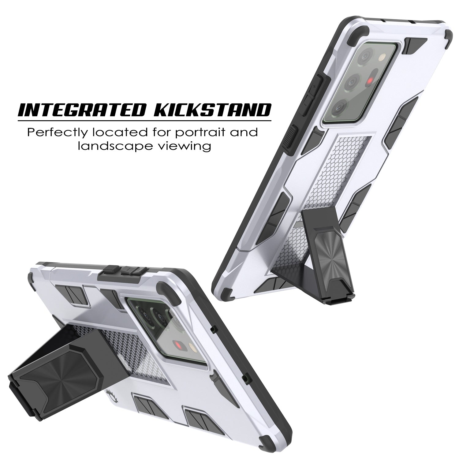 Punkcase Note 20 Ultra Case [ArmorShield Series] Military Style Protective Dual Layer Case White