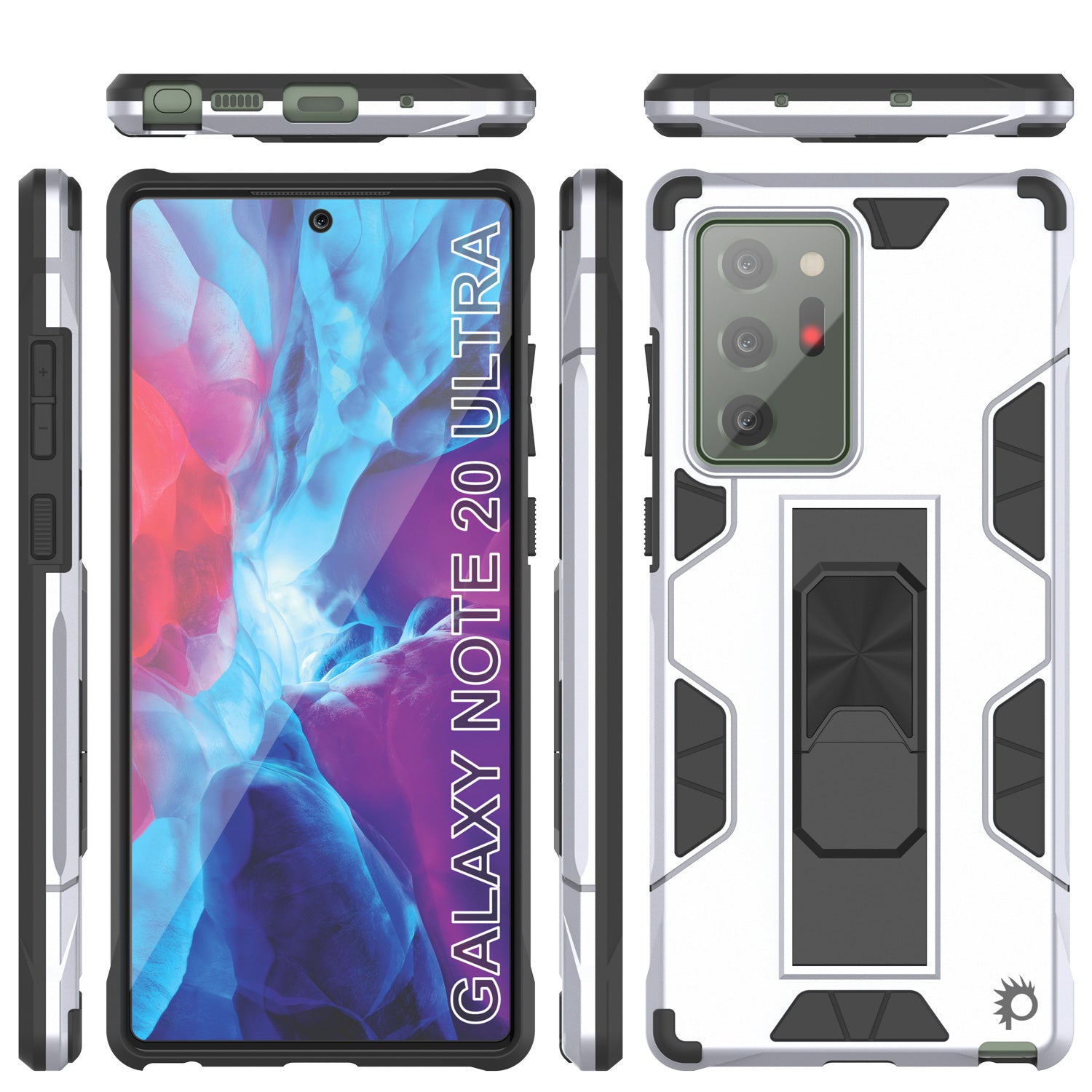 Punkcase Note 20 Ultra Case [ArmorShield Series] Military Style Protective Dual Layer Case White