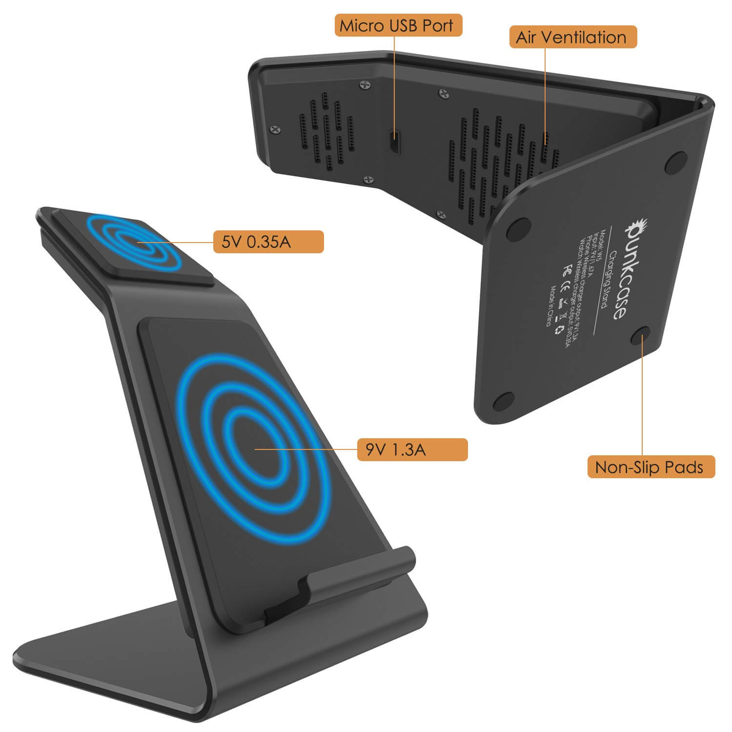 Punkcase Phone and Watch Charging Station [Black]