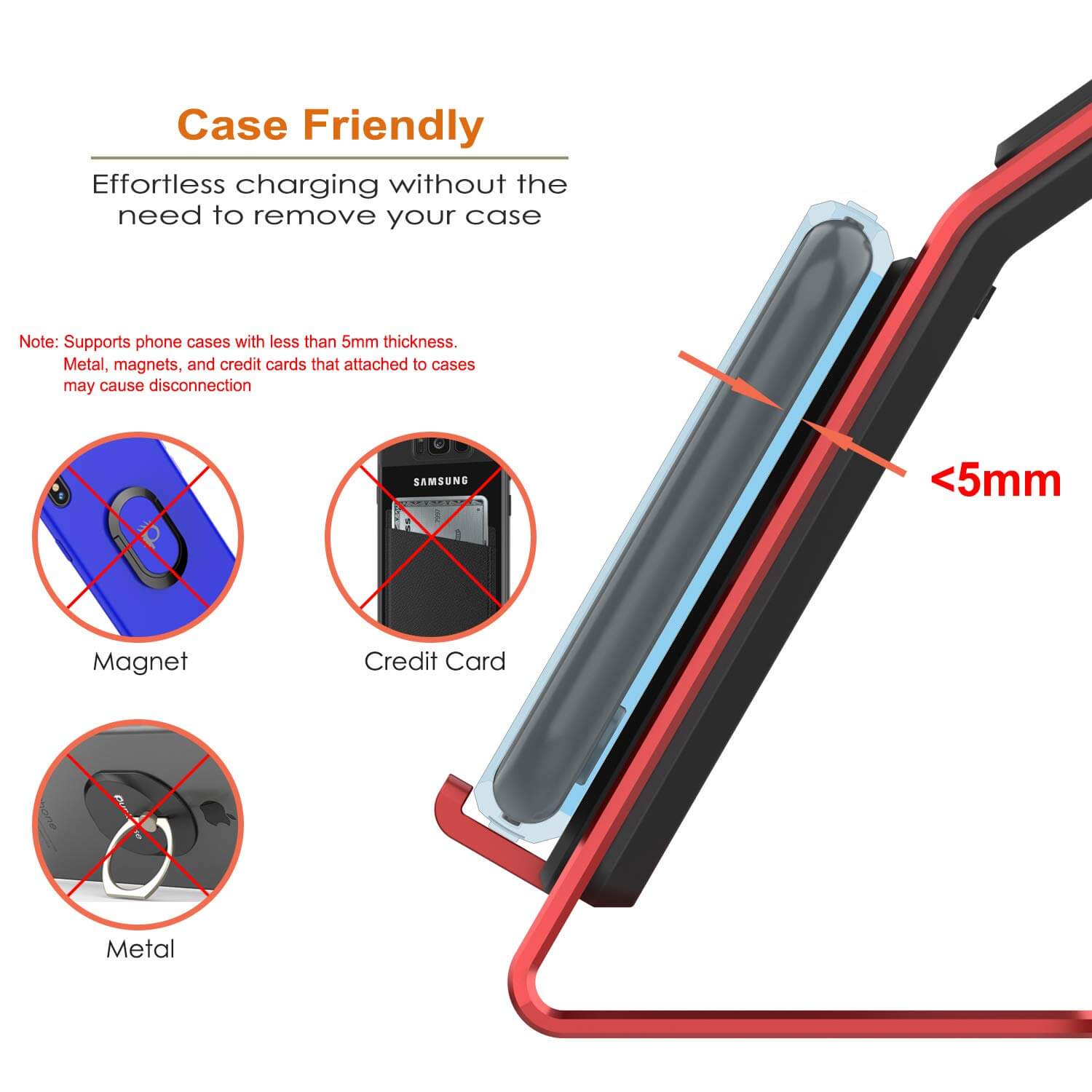 Punkcase Phone and Watch Charging Station [Red]