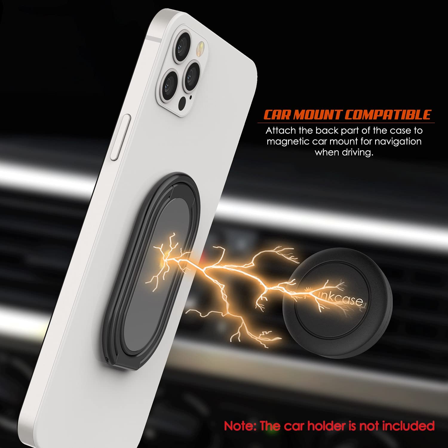 Punkcase Quadzilla Cell Phone Ring Holder [Black]