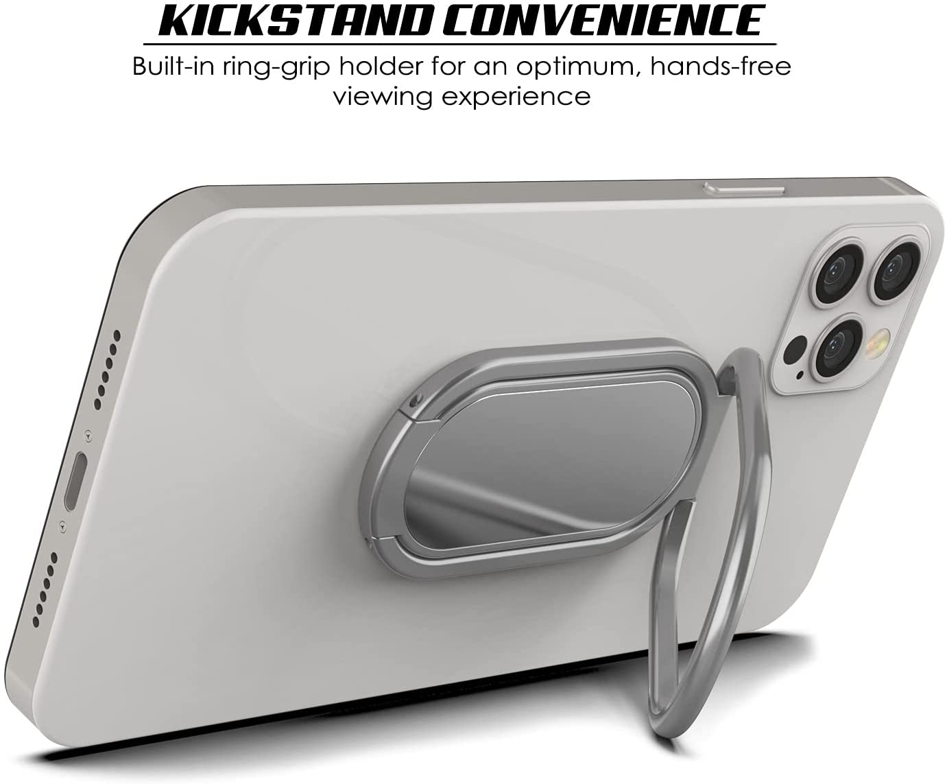 Punkcase Quadzilla Cell Phone Ring Holder [Silver]