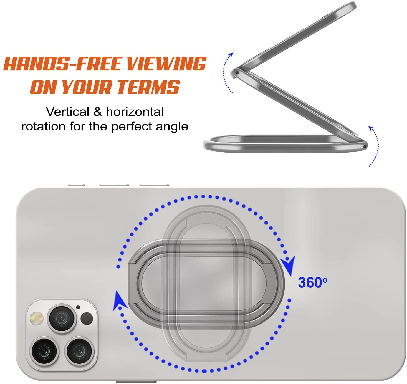 Punkcase Quadzilla Cell Phone Ring Holder [Silver]