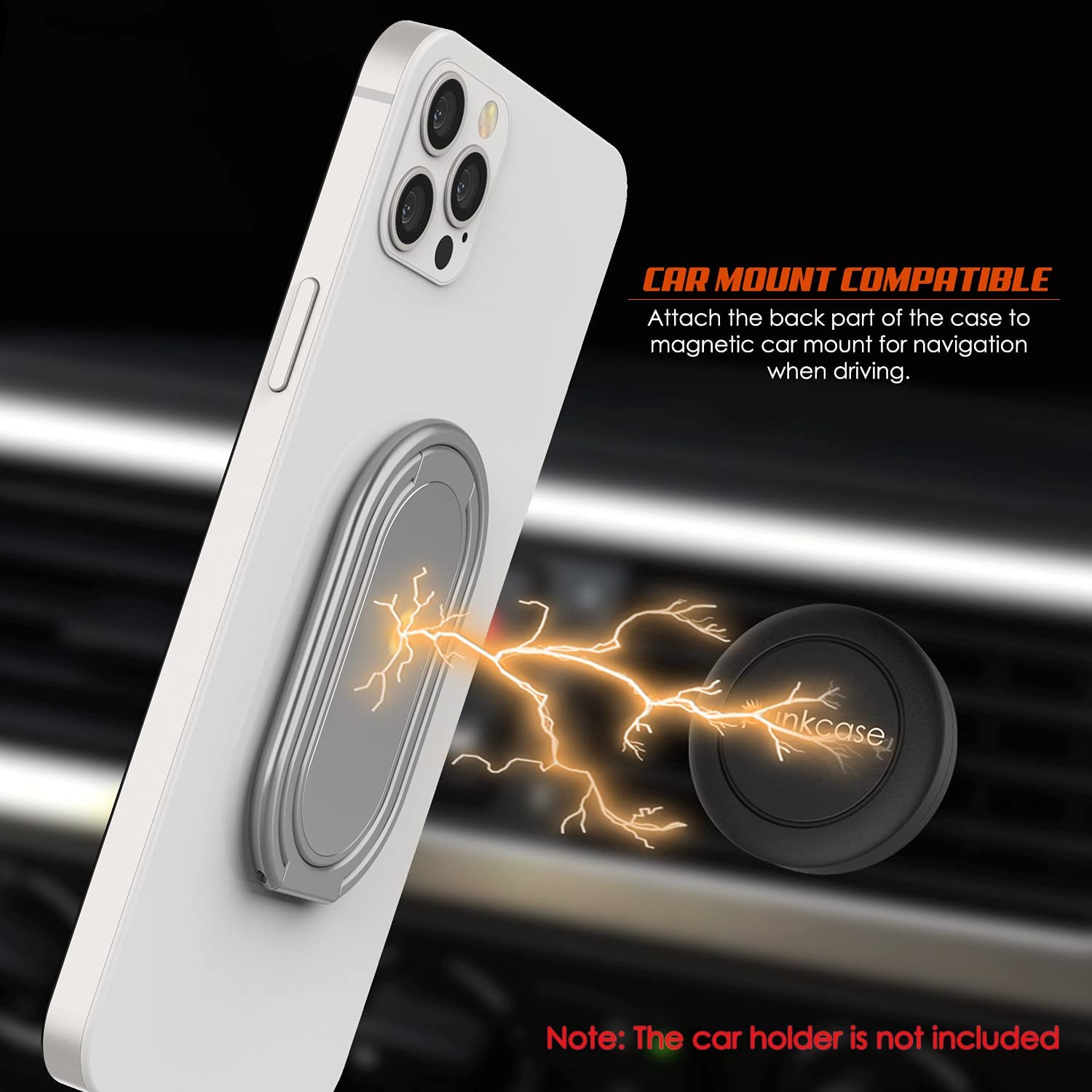 Punkcase Quadzilla Cell Phone Ring Holder [Silver]