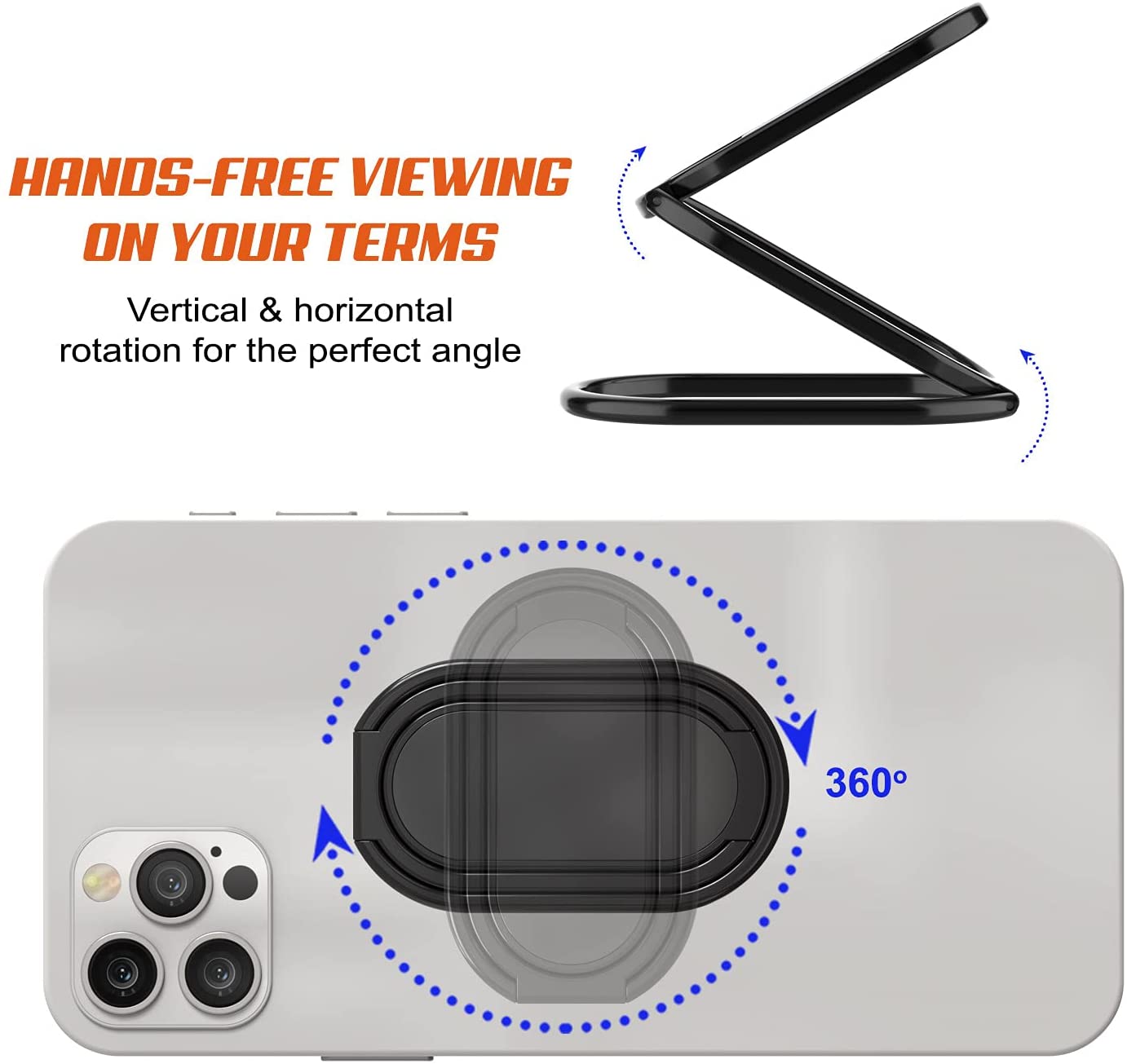 Punkcase Quadzilla Cell Phone Ring Holder [Black]