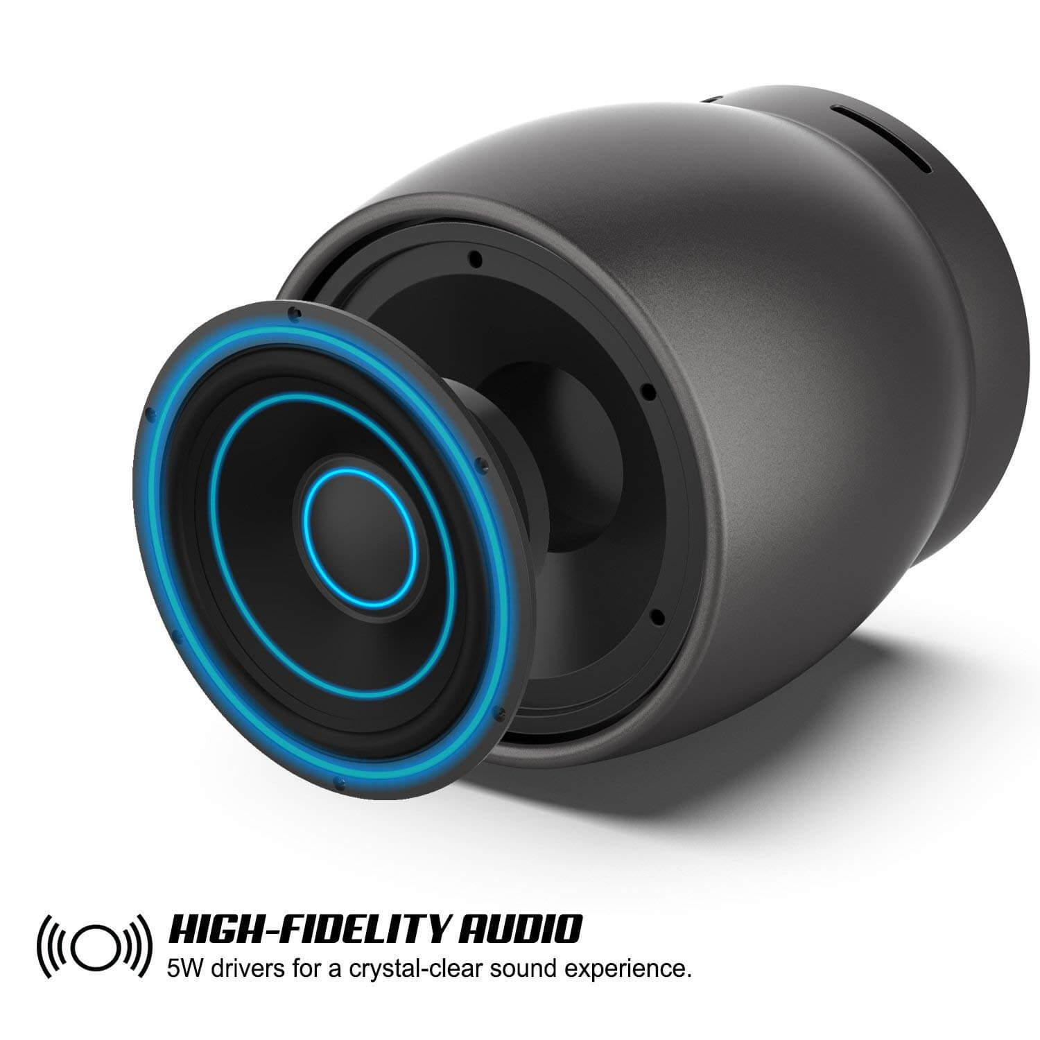 Punkcase ROCKER Portable Wireless Bluetooth Speaker for iPhone/Android [Metallic Grey]