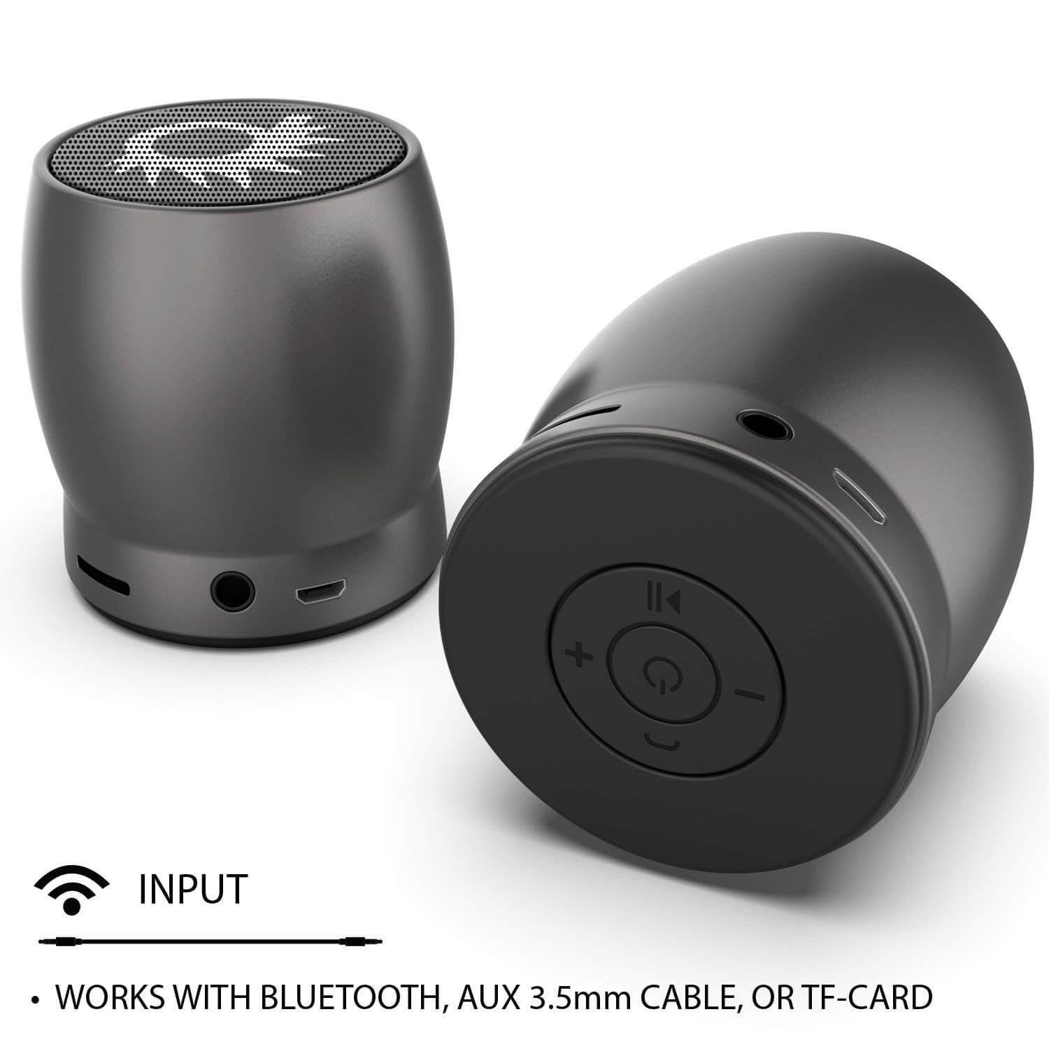 Punkcase ROCKER Portable Wireless Bluetooth Speaker for iPhone/Android [Metallic Grey]