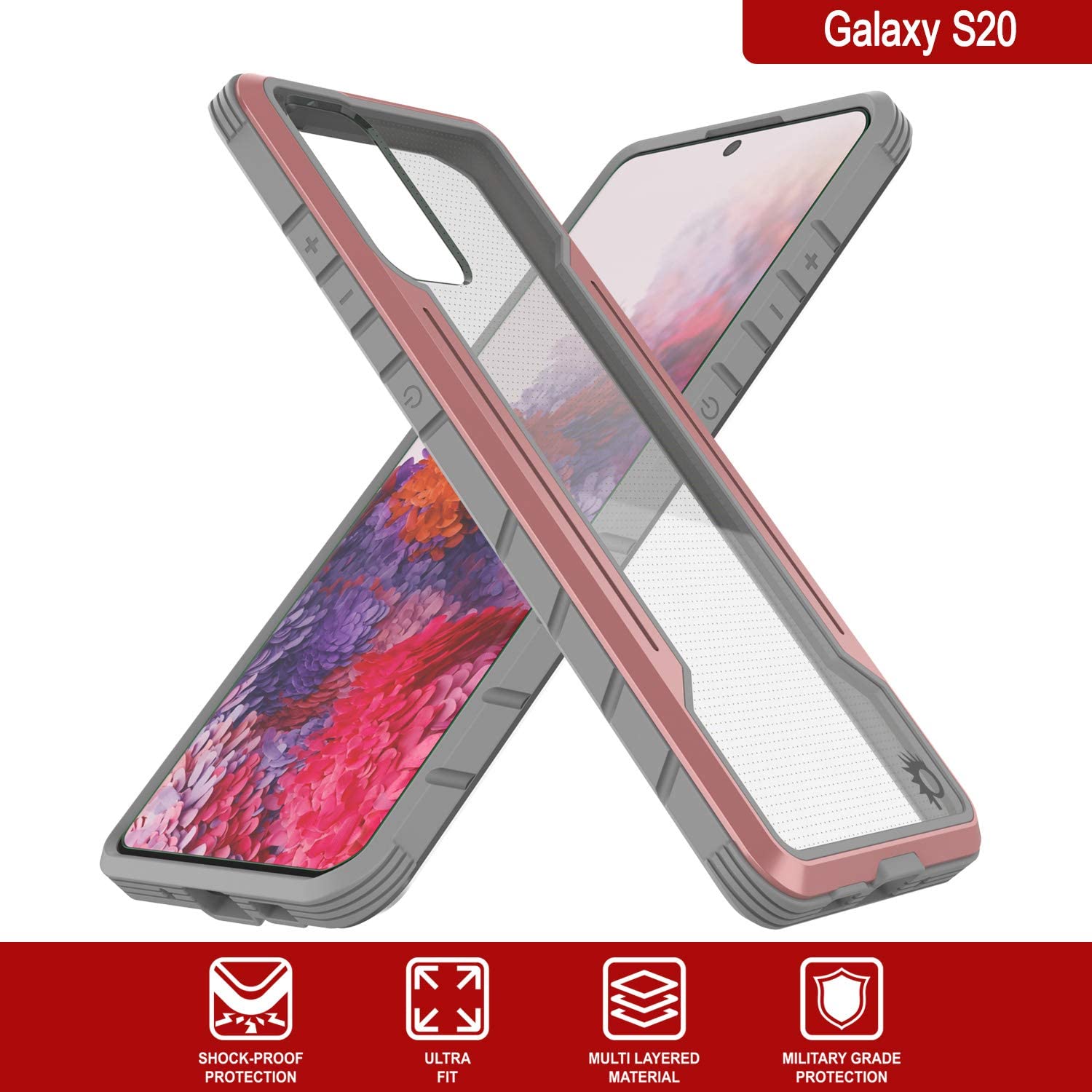 Punkcase S20 ravenger Case Protective Military Grade Multilayer Cover [Rose-Gold]