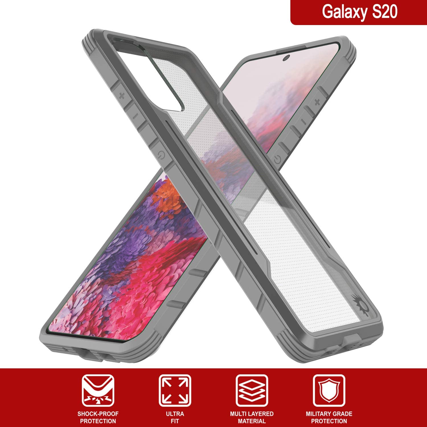 Punkcase S20 ravenger Case Protective Military Grade Multilayer Cover [Grey]