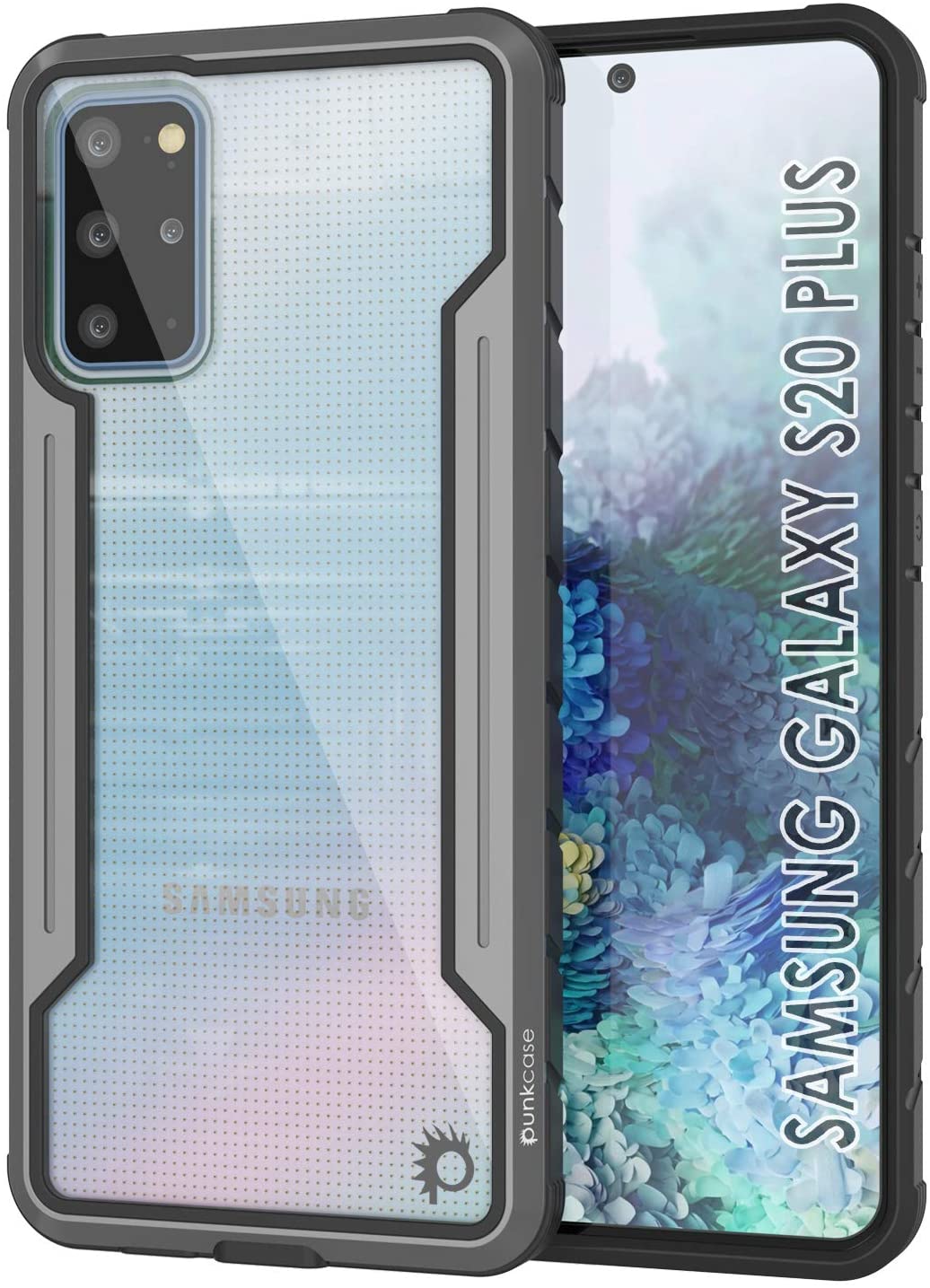 Punkcase S20+ Plus ravenger Case Protective Military Grade Multilayer Cover [Grey-Black]