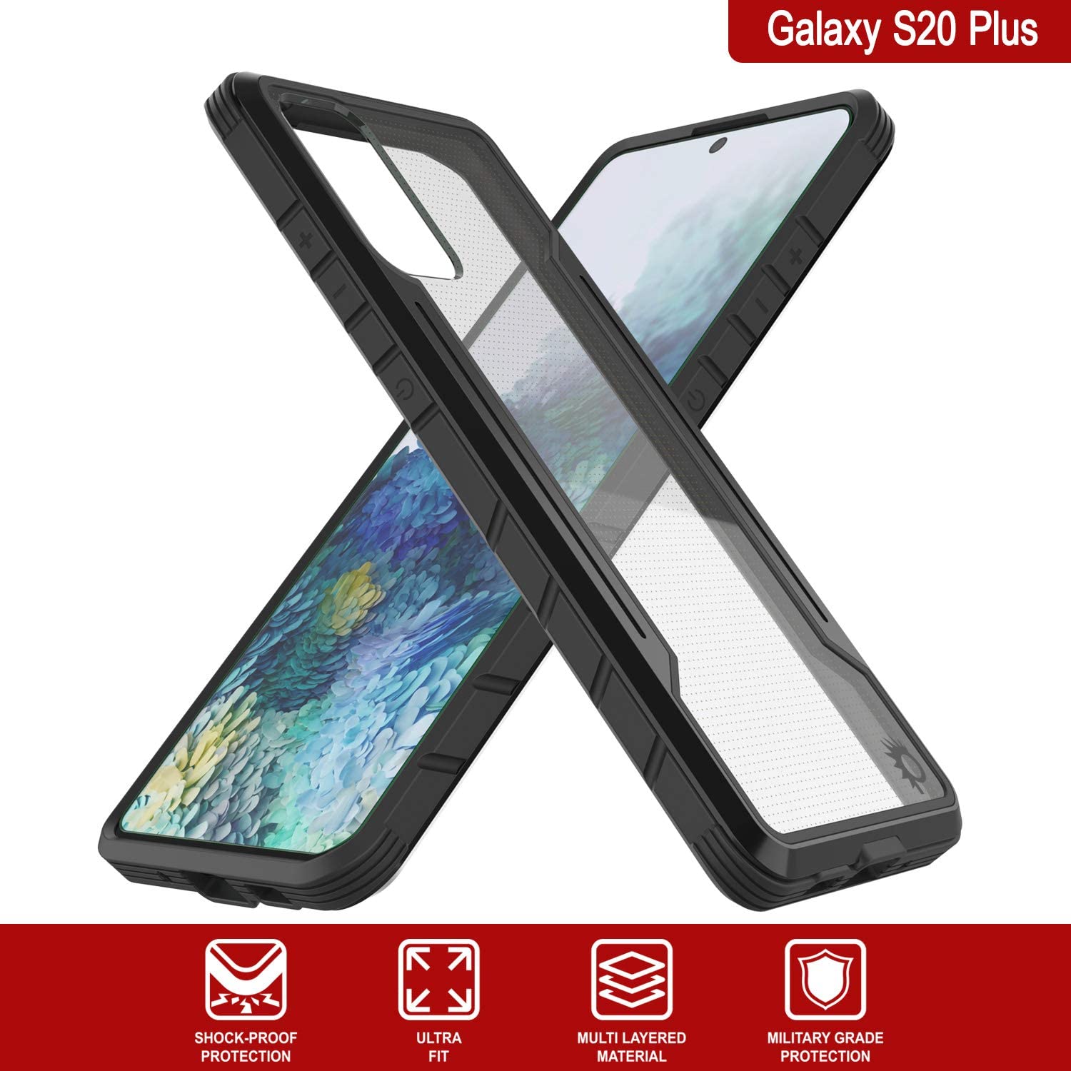 Punkcase S20+ Plus ravenger Case Protective Military Grade Multilayer Cover [Black]