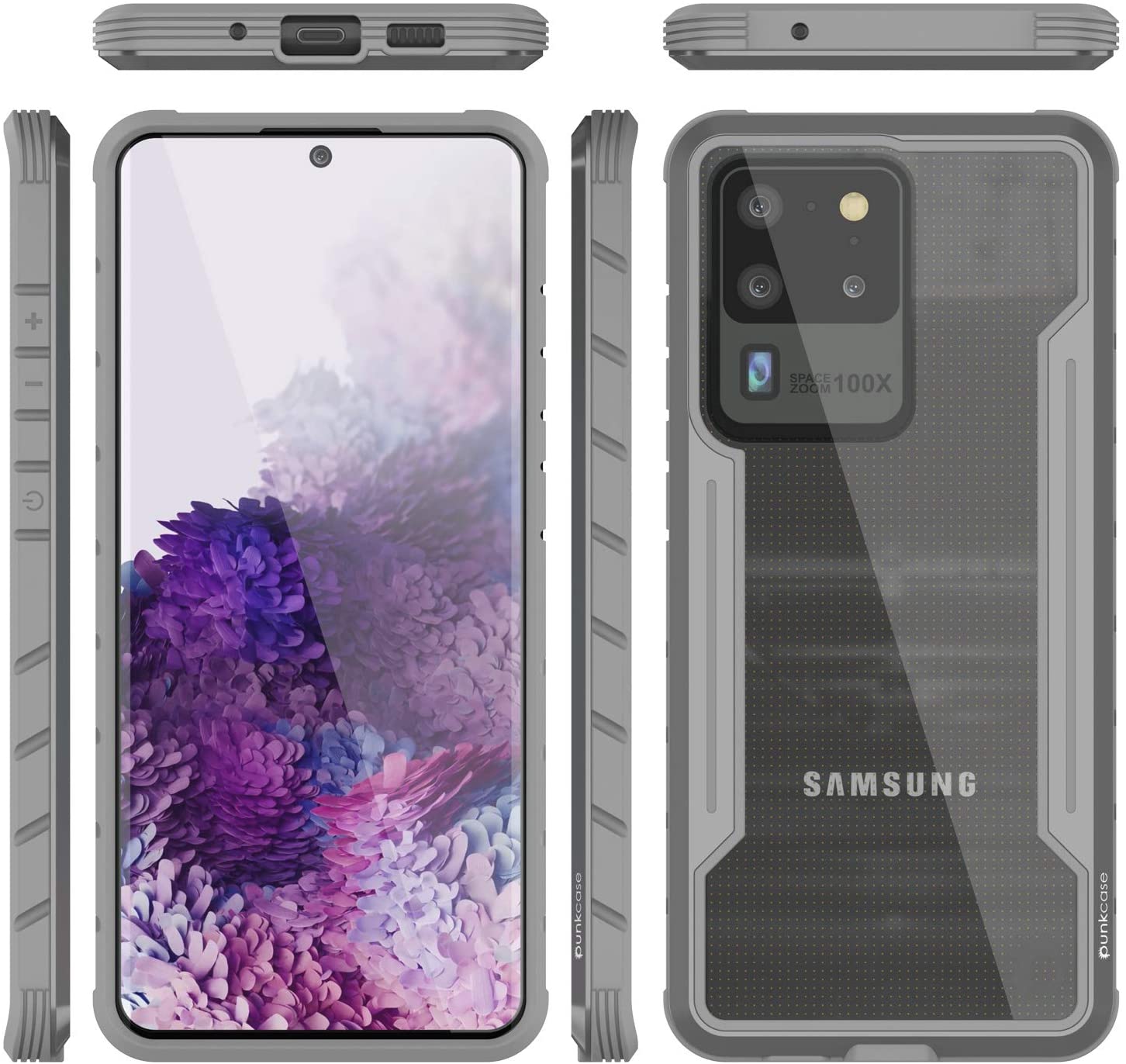 Punkcase S20 Ultra ravenger Case Protective Military Grade Multilayer Cover [Grey]