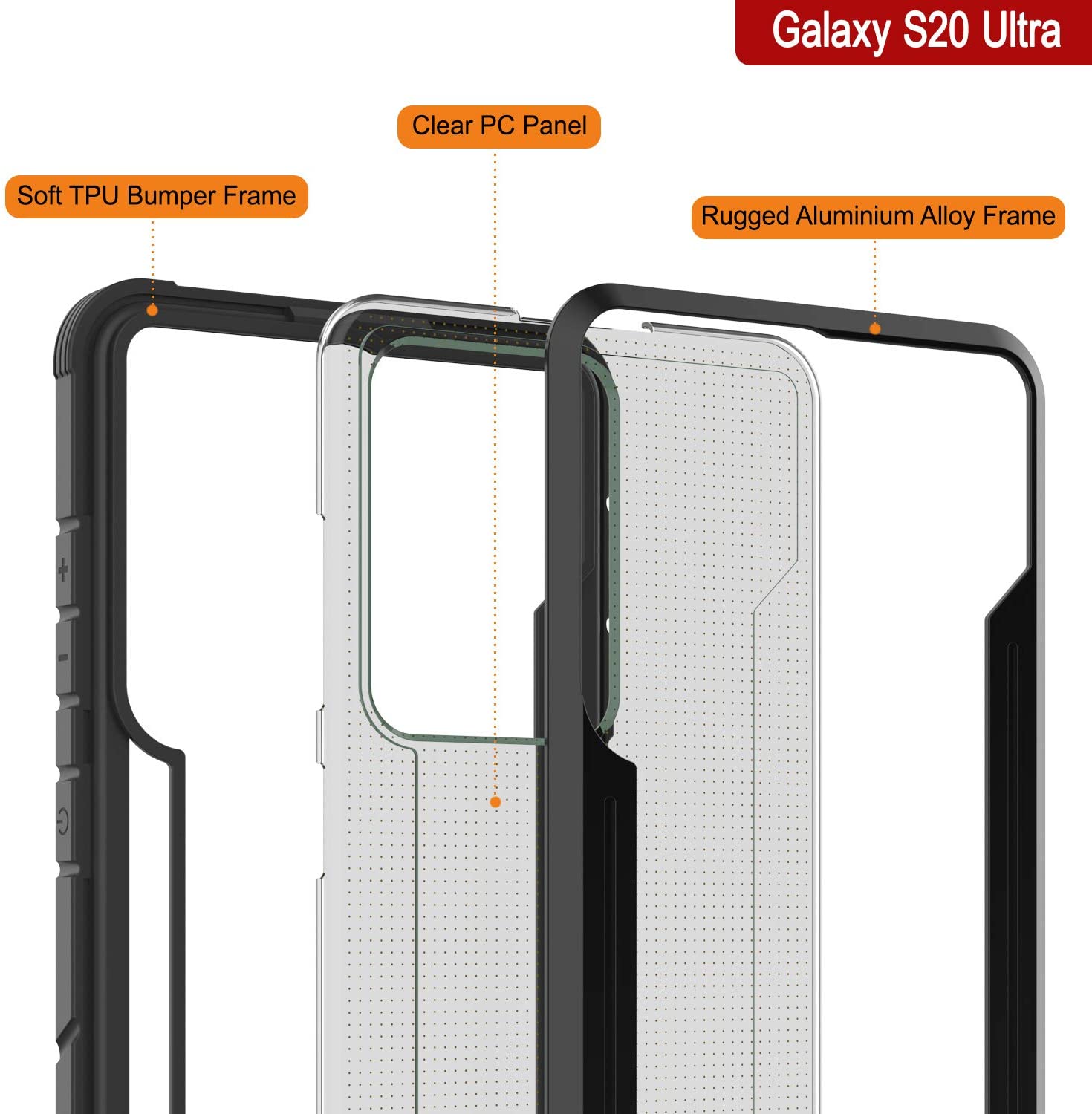 Punkcase S20 Ultra ravenger Case Protective Military Grade Multilayer Cover [Black]