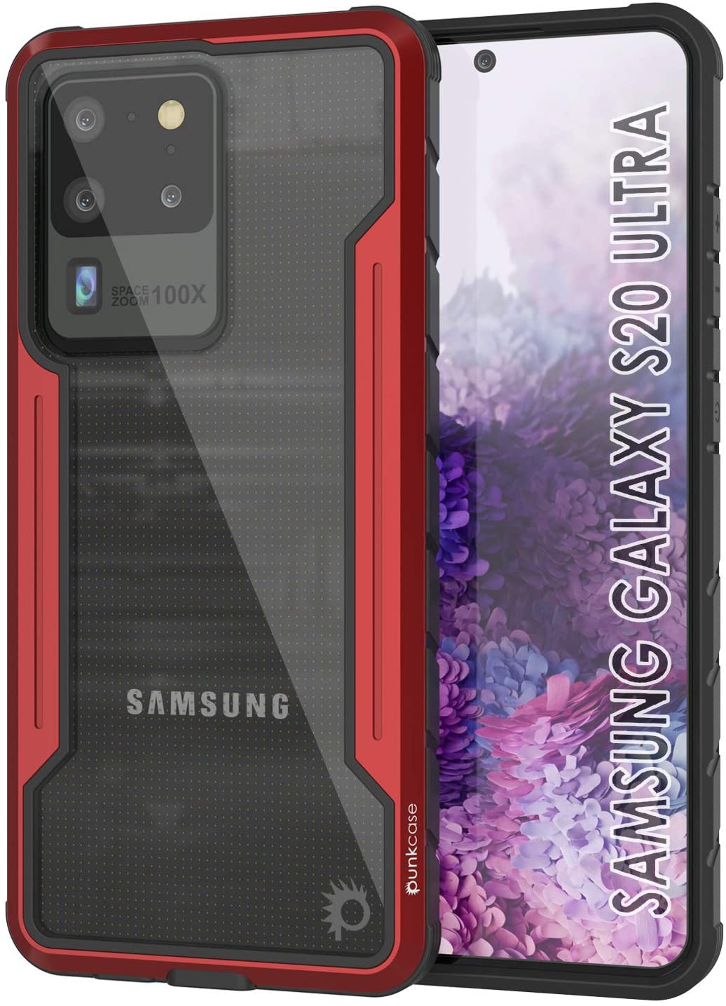 Punkcase S20 Ultra ravenger Case Protective Military Grade Multilayer Cover [Red]