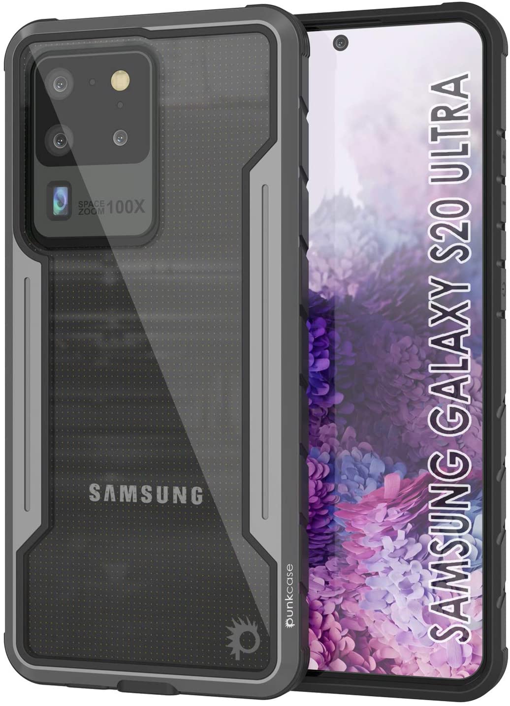 Punkcase S20 Ultra ravenger Case Protective Military Grade Multilayer Cover [Grey-Black]