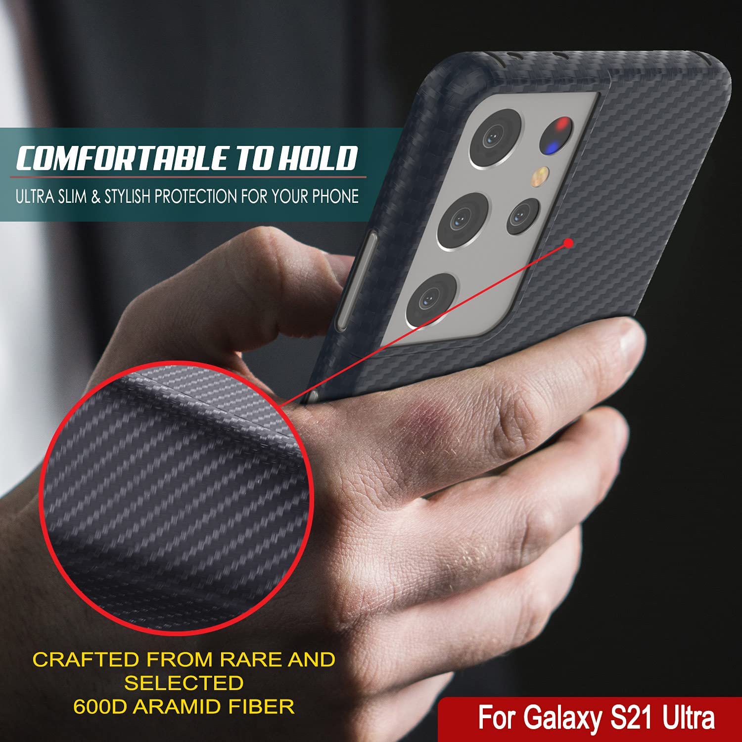 Punkcase S21 Ultra Carbon Fiber Case [AramidShield Series] Ultra Slim & Light Kevlar