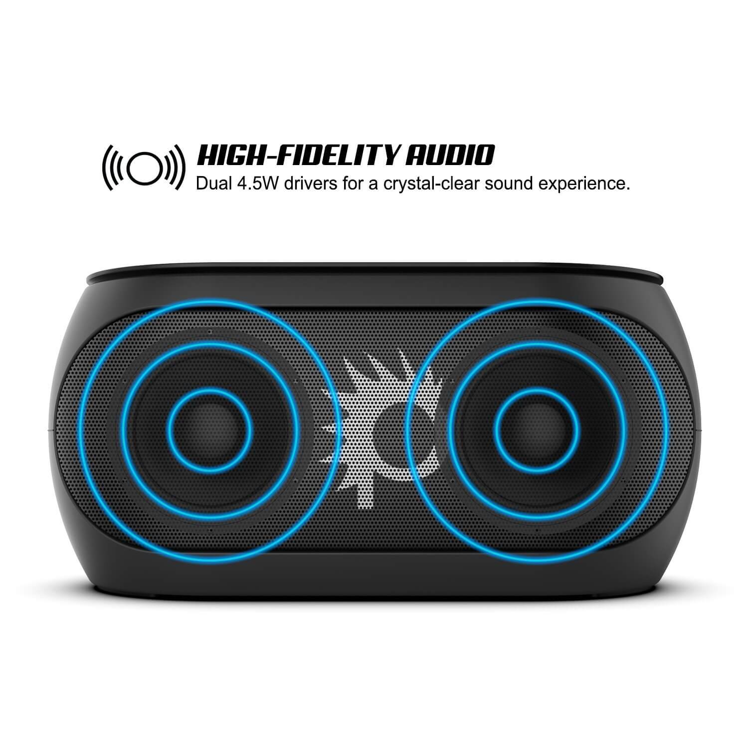 Punkcase SILENCER Powerful and Portable Bluetooth Speaker W/Enhanced Bass TF/SD Card Slot/AUX Input, Hands Free Speakerphone W/Mic