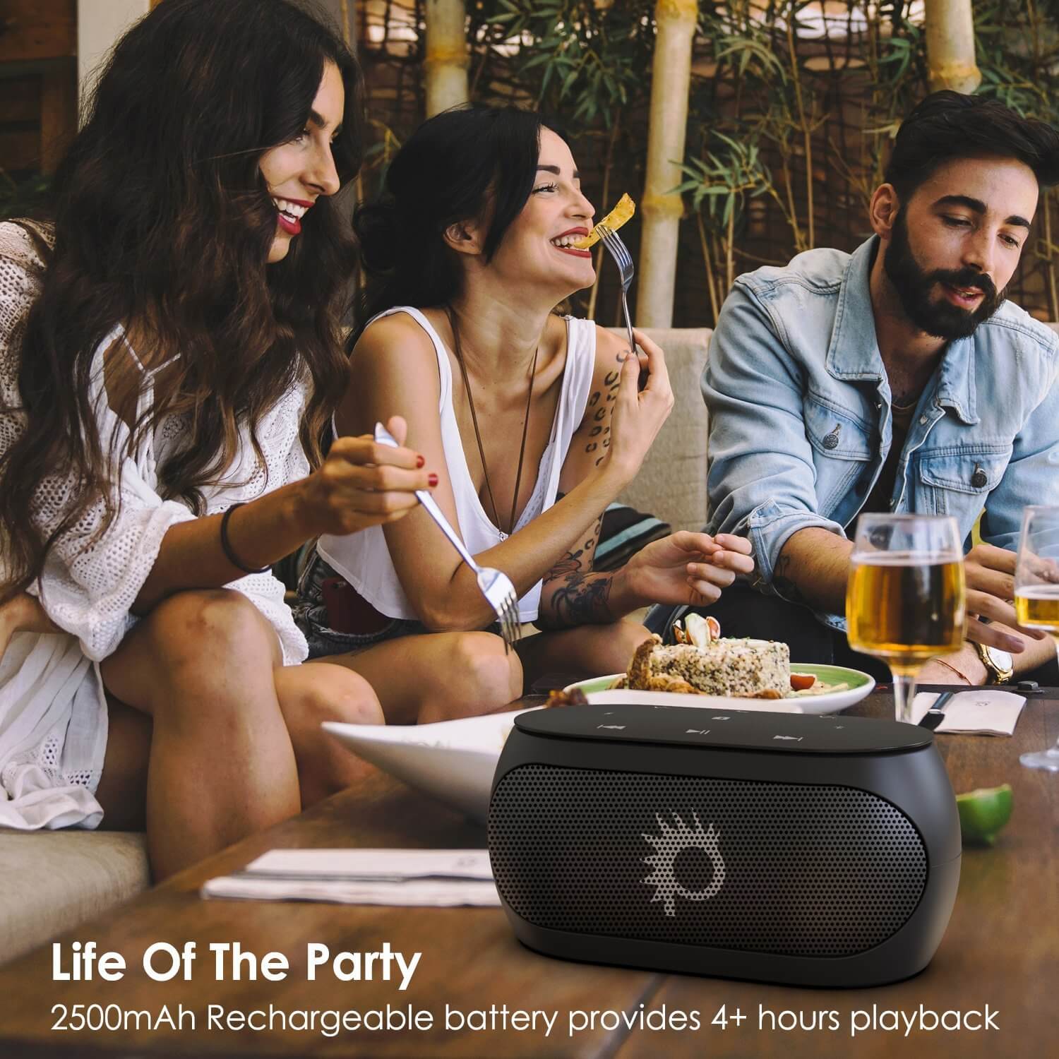 Punkcase SILENCER Powerful and Portable Bluetooth Speaker W/Enhanced Bass TF/SD Card Slot/AUX Input, Hands Free Speakerphone W/Mic