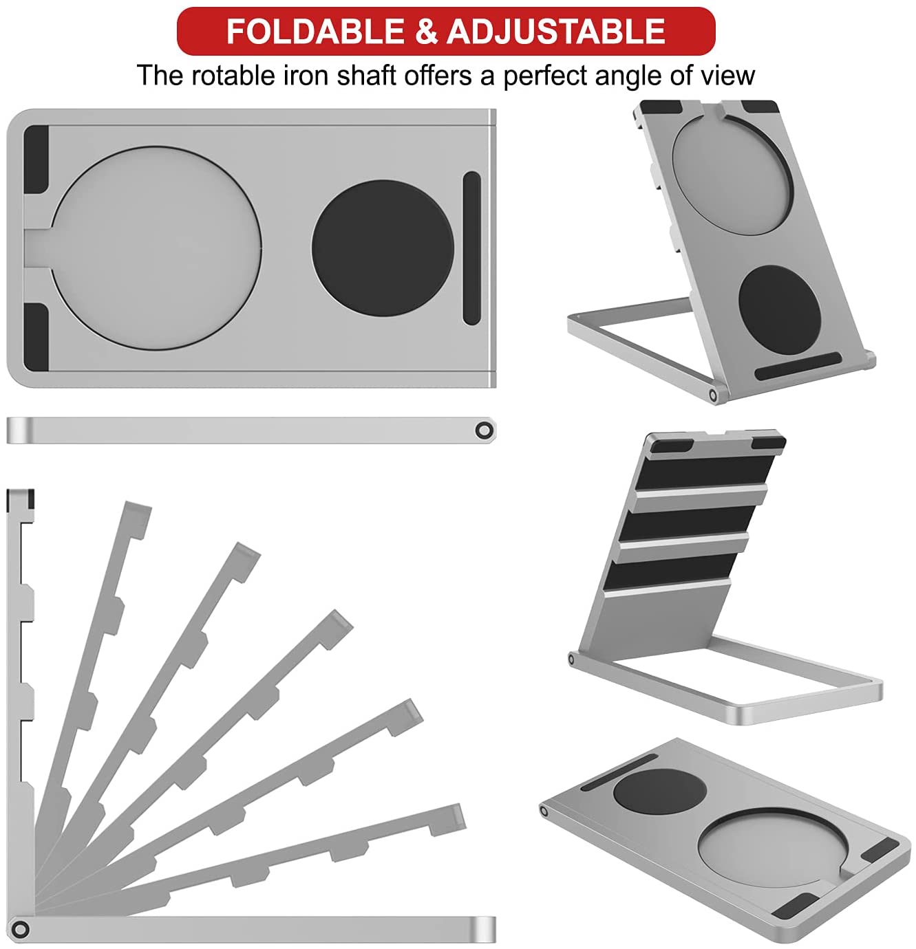 Punkcase Universal Magnetic Wireless Desk Charger Stand [Silver]