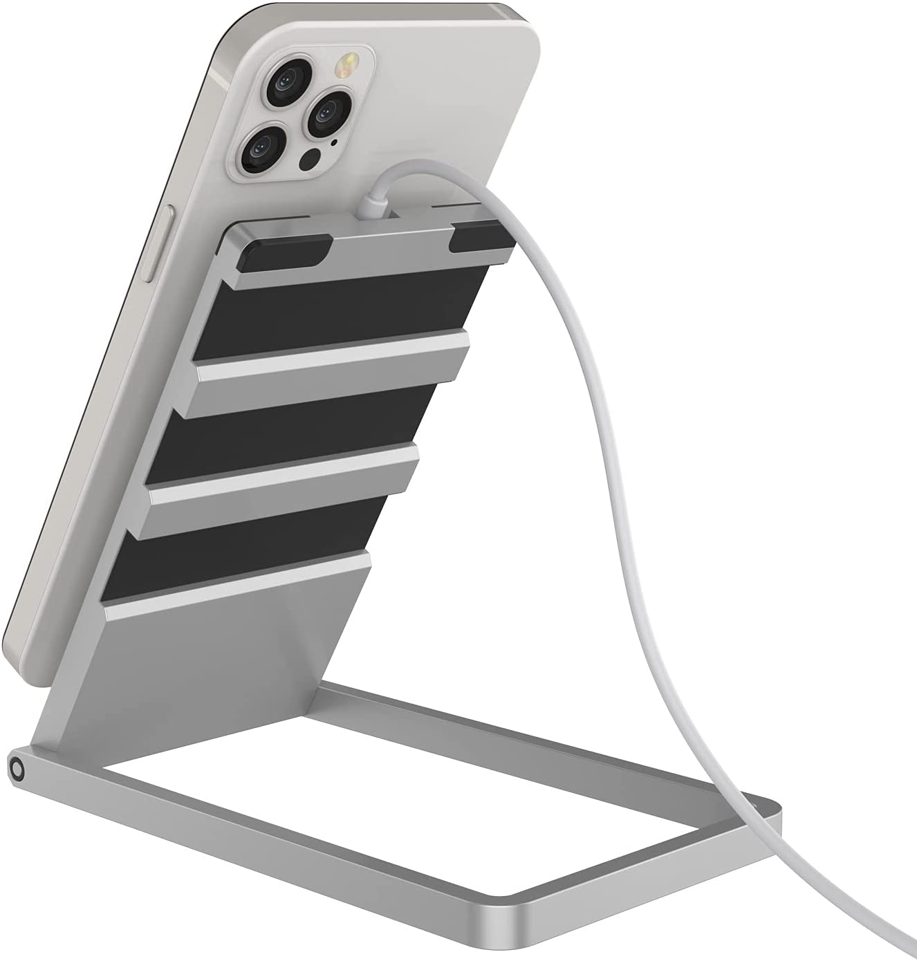 Punkcase Universal Magnetic Wireless Desk Charger Stand [Silver]